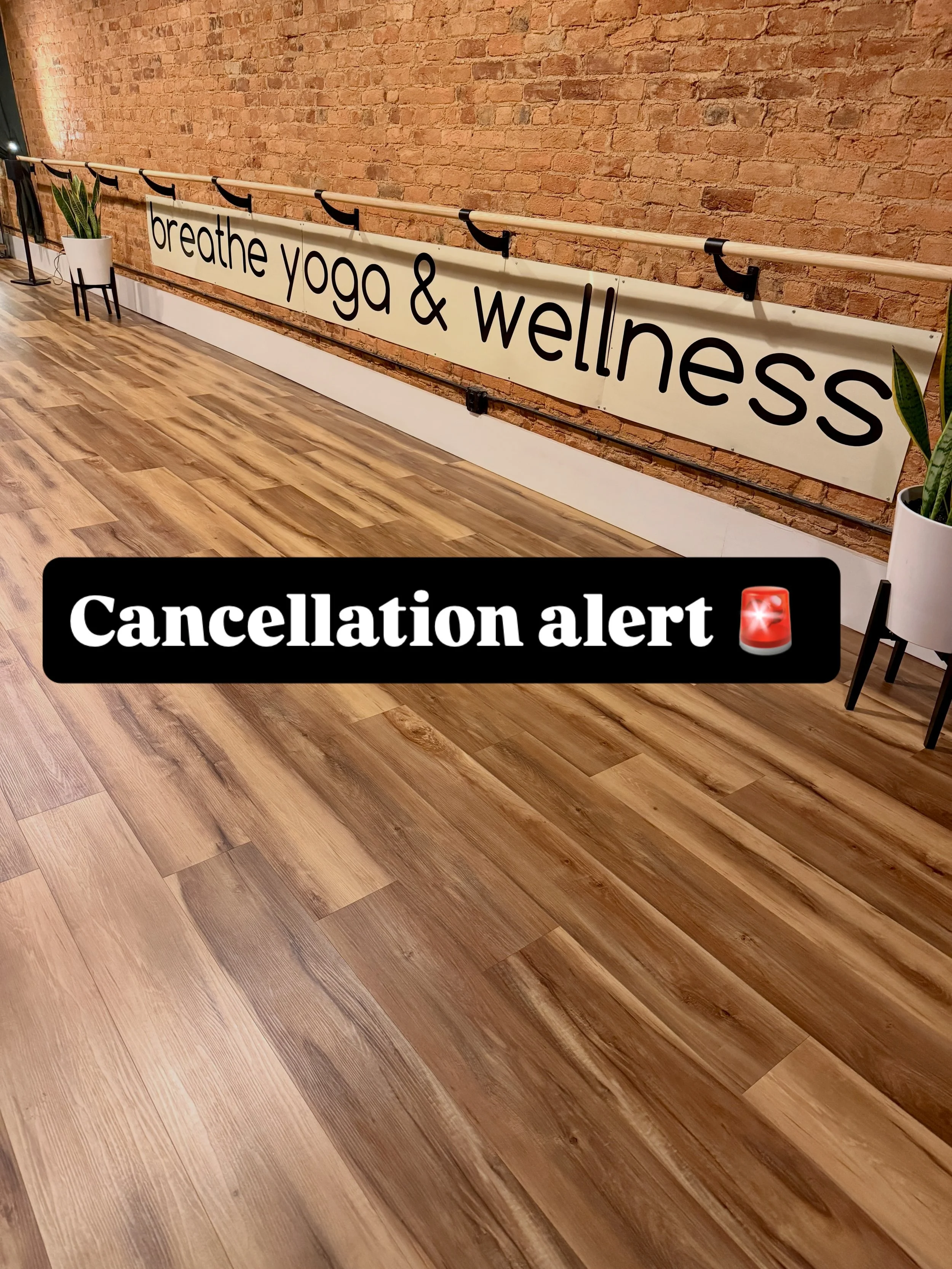 Due to weather, yoga at the farm is canceled. Thunder and lightning ⛈️ on the way! 🚨 Breathe Soft in the studio this evening (6:30-7:30 pm) is canceled as well. Always check the app for up to date class info! ✨🙏