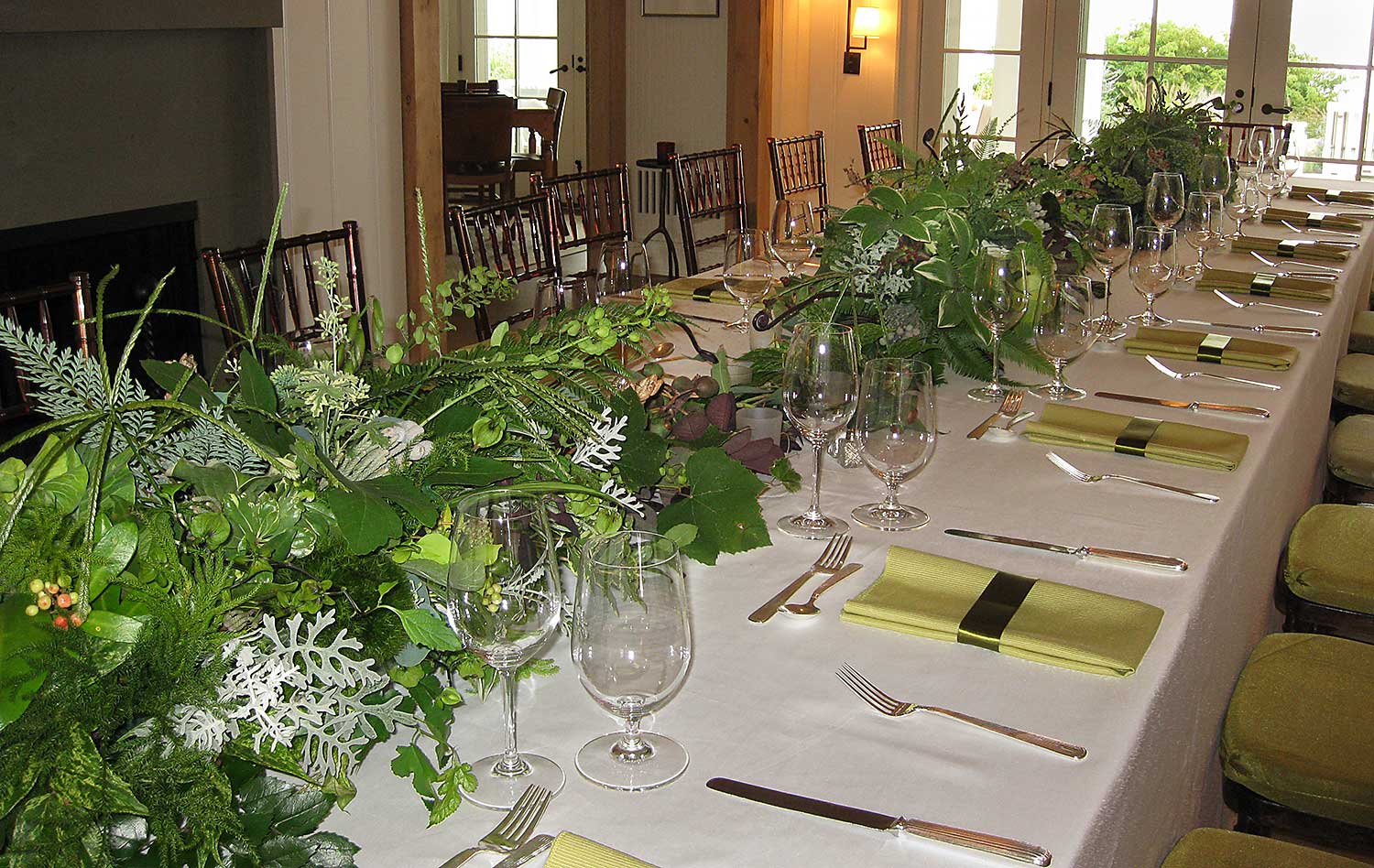 green garden centerpiece