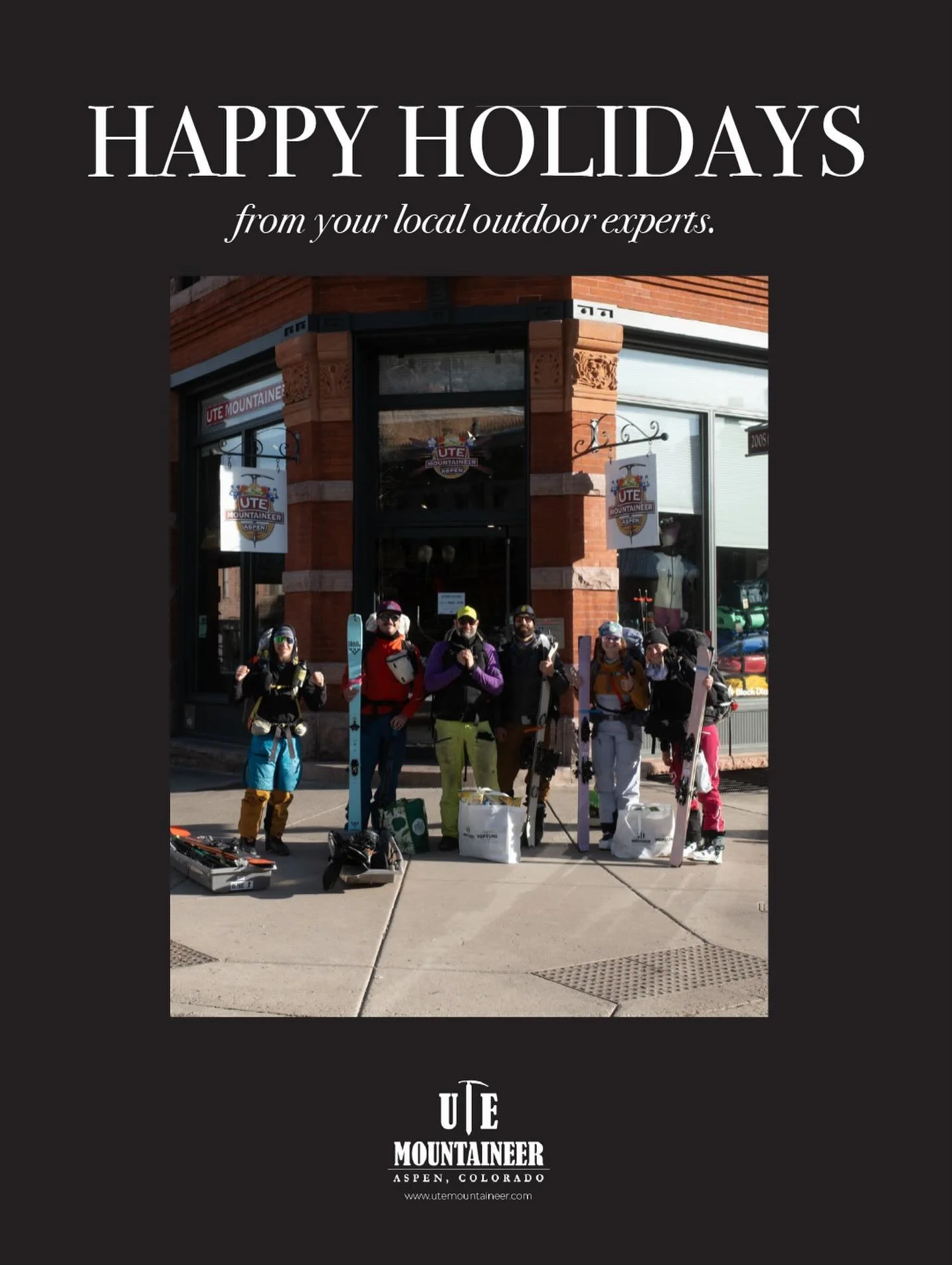 Happy Holidays from our team at Ute Mountaineer!

A reminder that our store will be closed today for Christmas.
