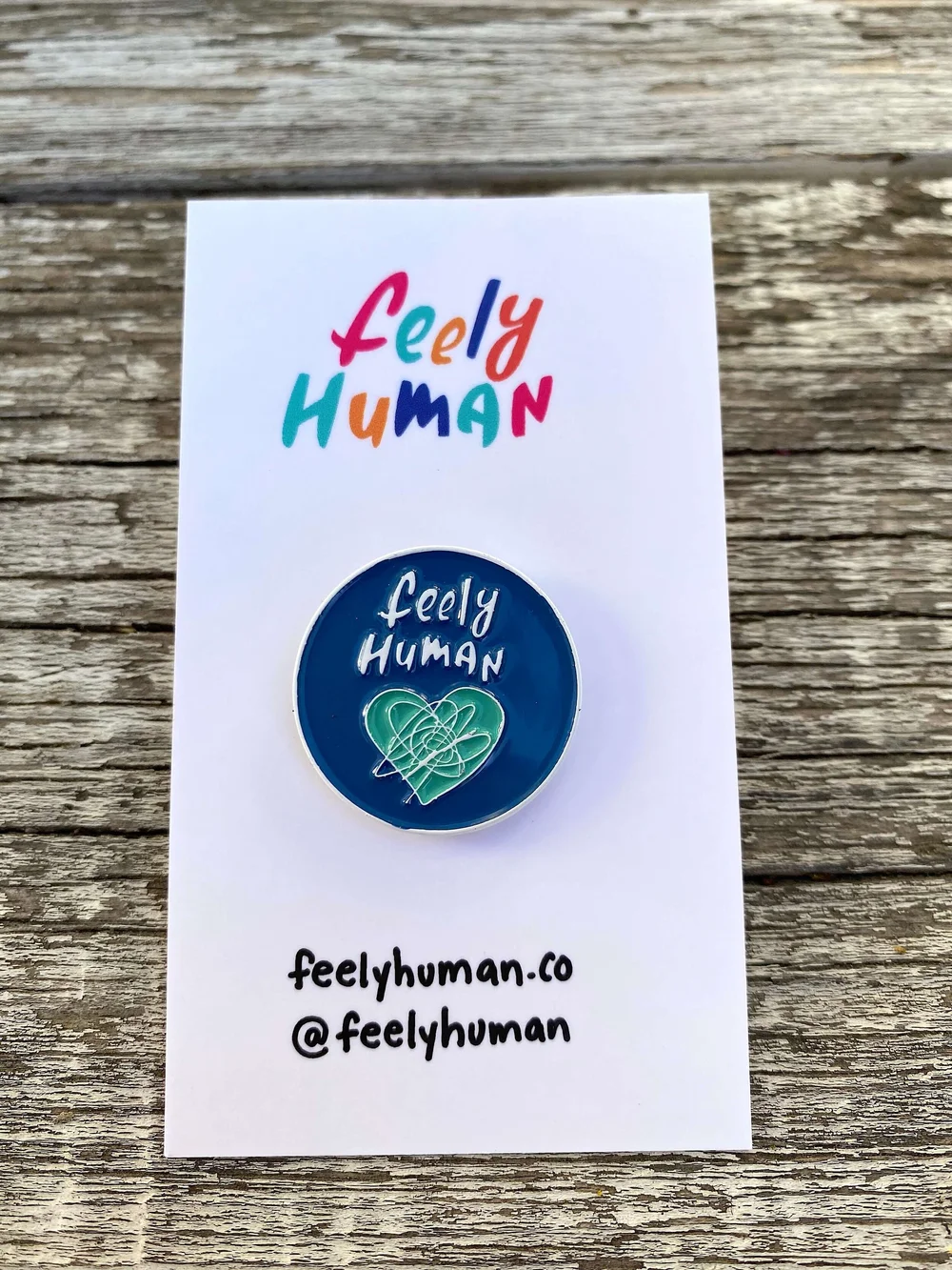Feely Human Heart Scribble Blue Pin — The Feely Human Collective