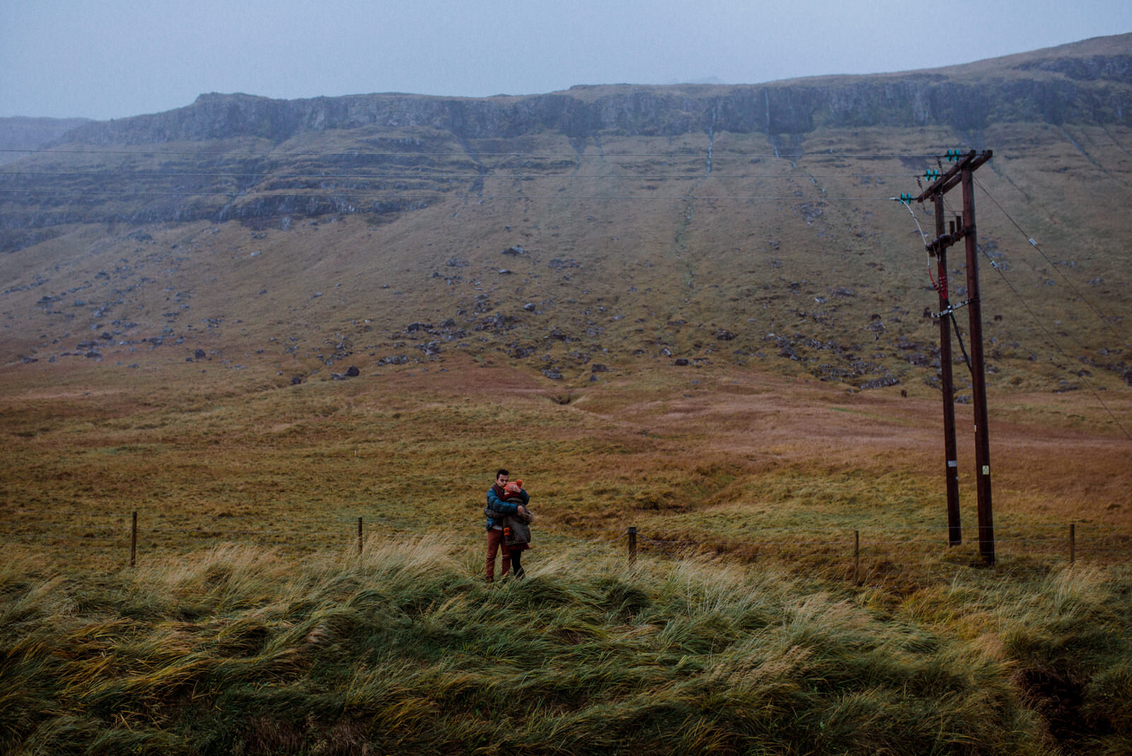 Couple in Windy Iceland