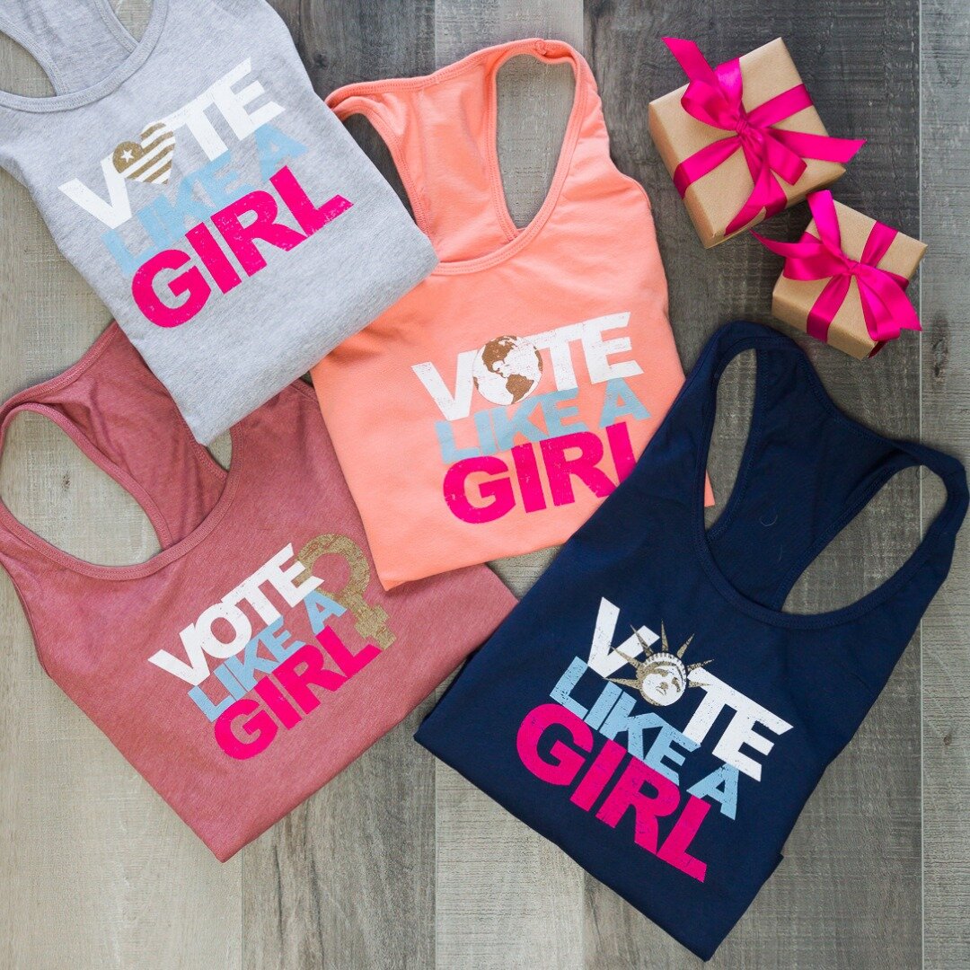 Gear up the vote! All tanks $10 PLUS give back to any one of 20+ causes we support &mdash; you choose the cause. 💕 Shop link in bio.