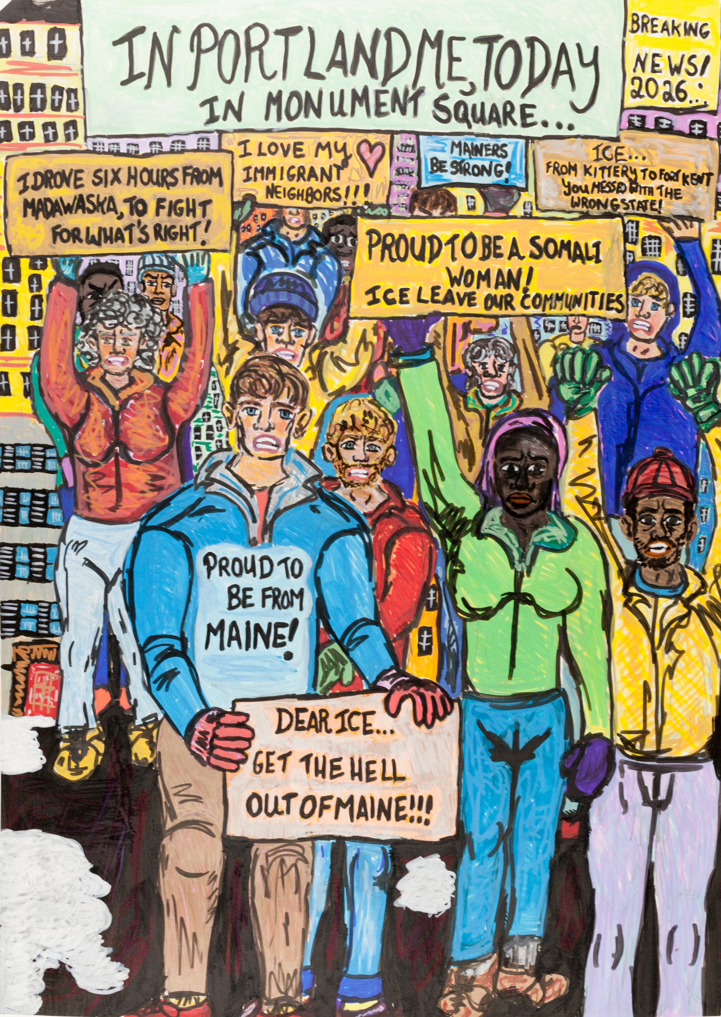 Monument Square, Portland Maine: Winter Protests of 2026