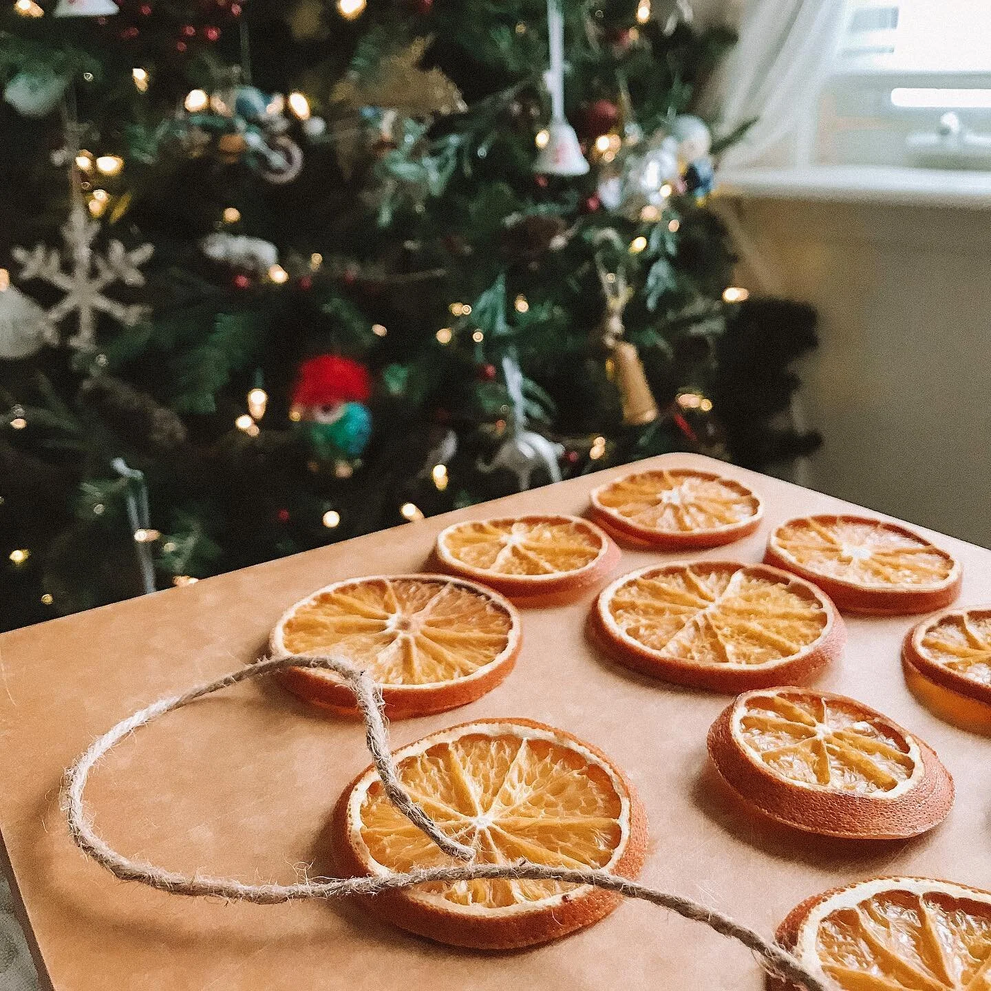 Christmas crafting today. Going to use this batch as gift tag ornaments and then hopefully the next batch will be a garland (if I don&rsquo;t burn them hehe). 🍊🎄