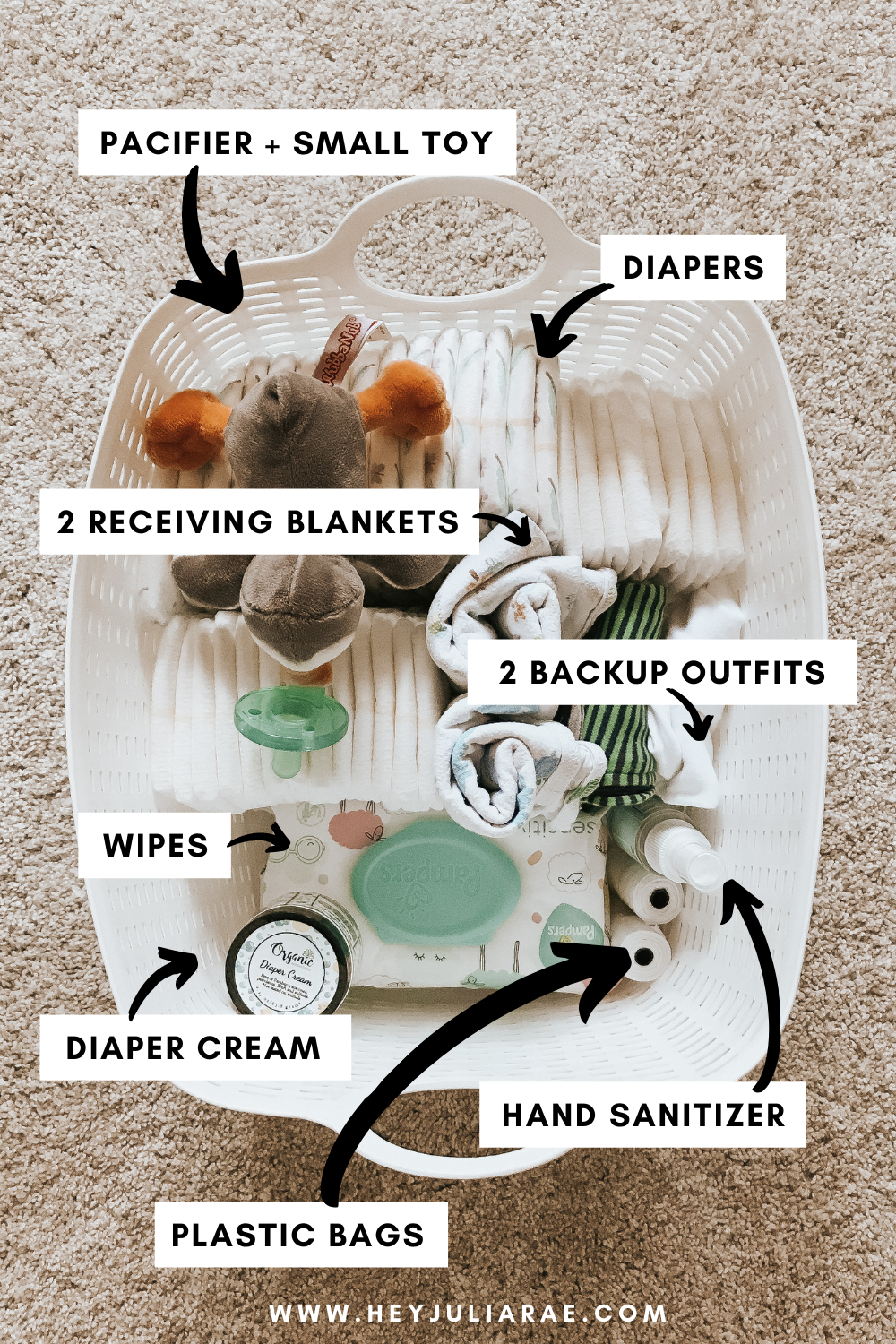 Minimal Diaper Caddy Organization