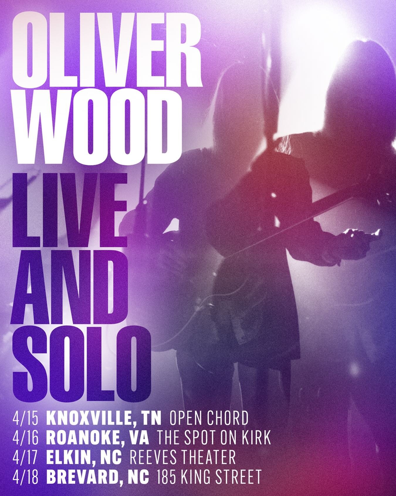 Looking forward to some intimate solo shows this spring! Tickets are on sale Friday at 10am local. 

4/15 - Knoxville, TN @openchordstage 
4/16 - Roanoke, VA @thespotonkirk 
4/17 - Elkin, NC @reevestheater 
4/18 - Brevard, NC @185kingstreet 

⭐️⭐️⭐️⭐