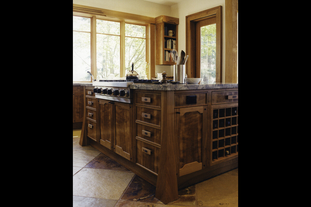  Kitchen Cabinets - Cherry and Wenge wood art glass by Yvonne Buijs-Mancuso 