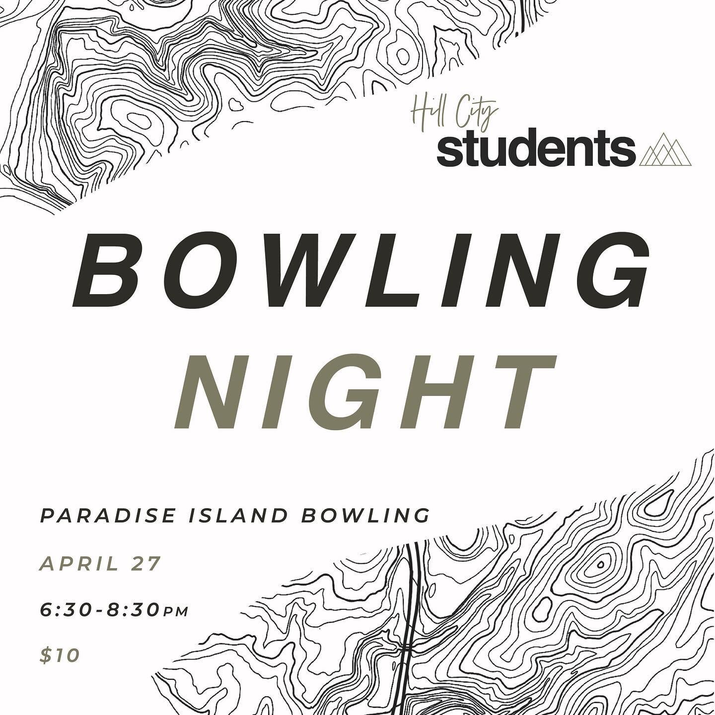 What&rsquo;s up Hill City Students fam! Our bowling night is just 2 weeks away! For only $10 you get 2 hours of bowling, bowling shoes, pizza and pop. Make sure to invite a bunch of friends, it&rsquo;s gonna be a great time!