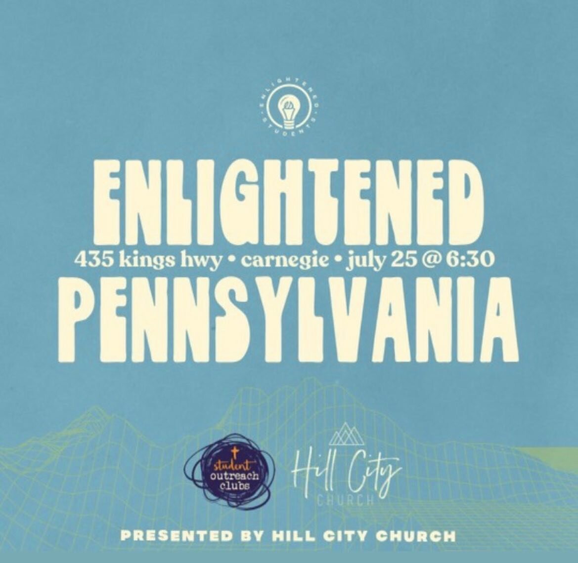 We are SO excited to host the Enlightened Student Prayer night here in Pittsburgh! This is an entirely student ran event, open to all youth groups and school based youth ministries in Western PA! We even. Have some of our own student sharing their te