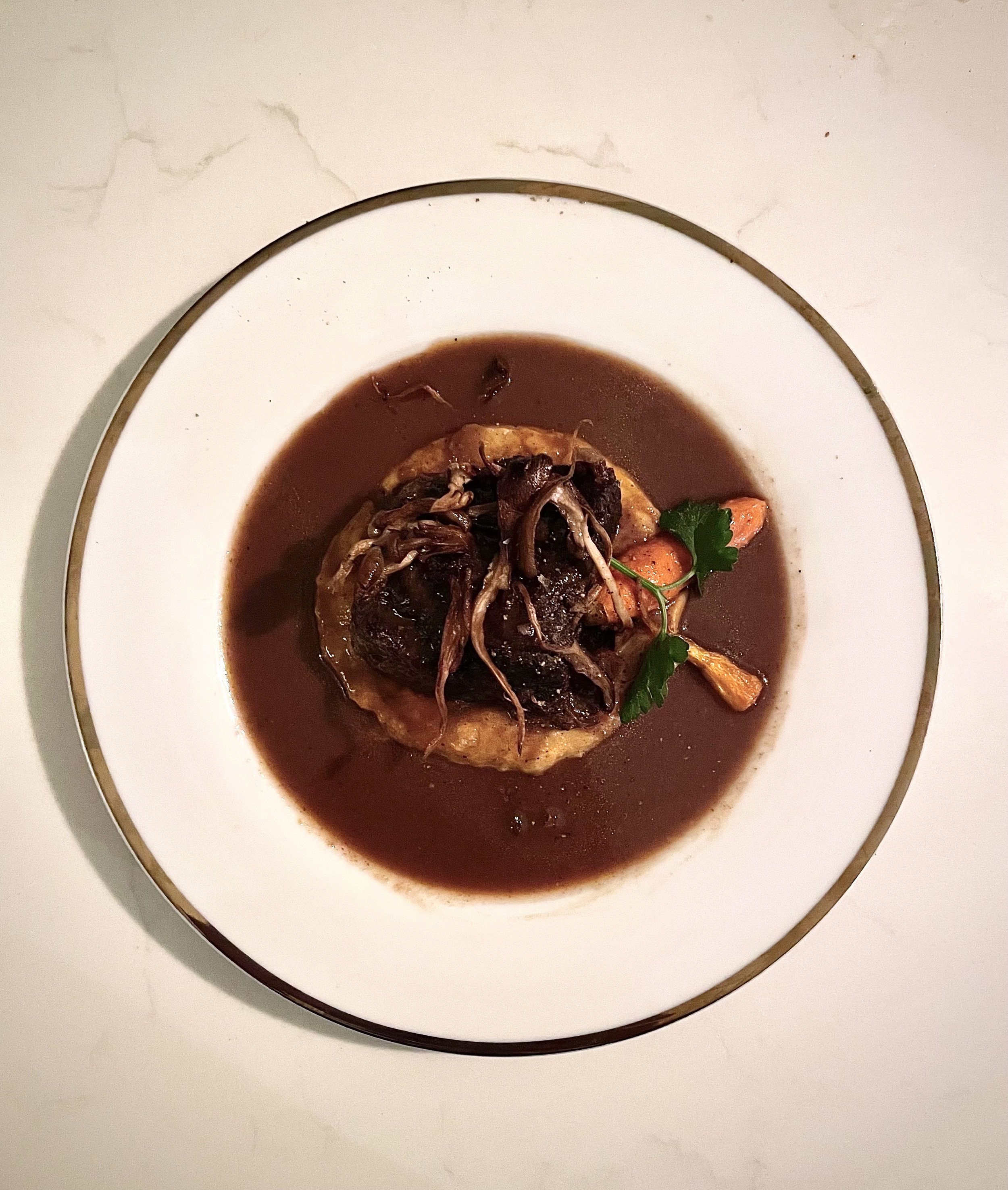Beef Short Rib with Whipped Plantain and Red Wine Reduction (Copy)