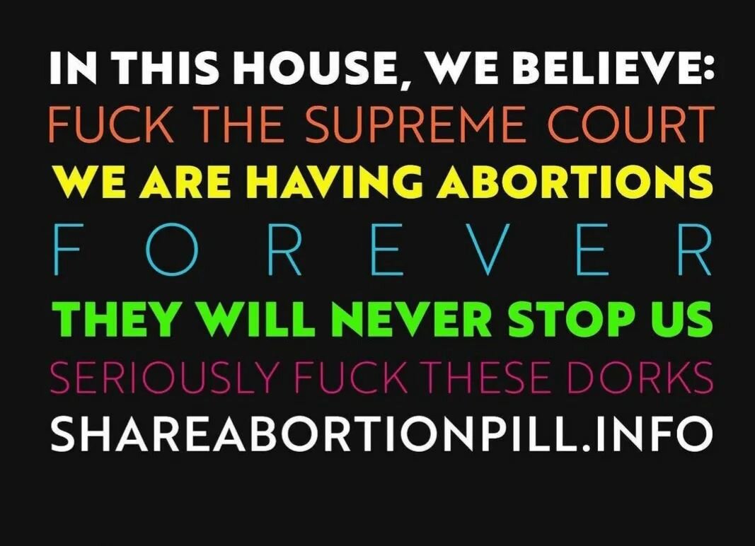 WE ARE HAVING ABORTIONS FOREVER! WE'VE BEEN HAVING THEM FOREVER! AND YOU'LL NEVER, EVER STOP US!

Ask me about abortion pills and non-surgical abortions and how to best support a person you love or even a stranger through their abortion and which abo