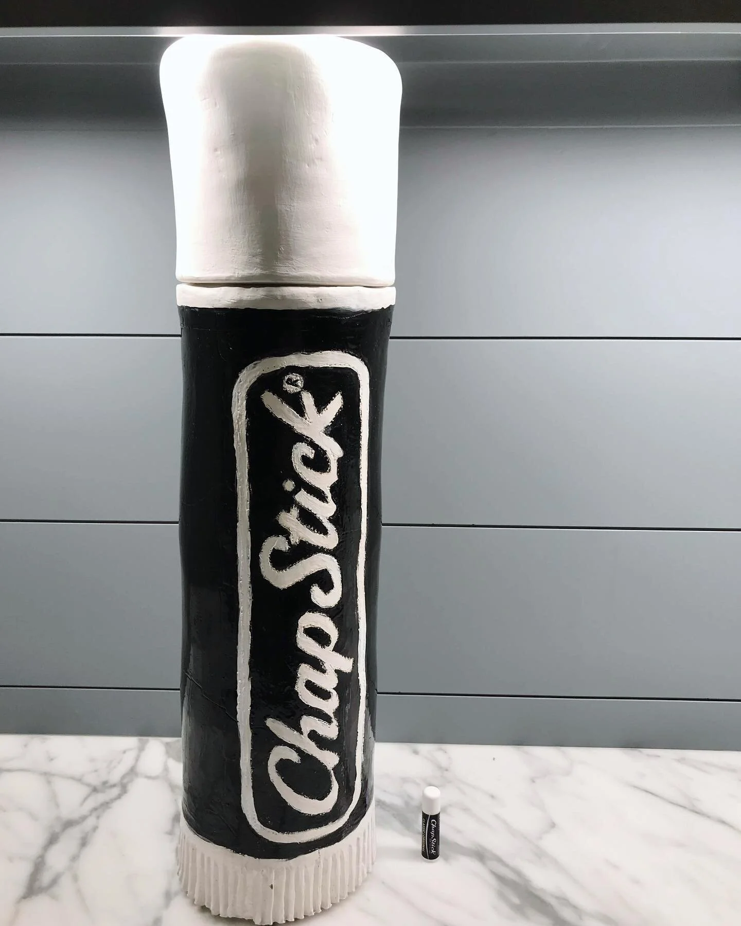 Large Beautiful Ceramic Art Piece called Chapstick,
with removable lid made by me in 2014&hellip; see actual chapstick in image for reference of size. 
I made it for my mom who loves Chapstick and wears it everyday. @chapstick 
*
*
*
*
*
*
*
* #ceram