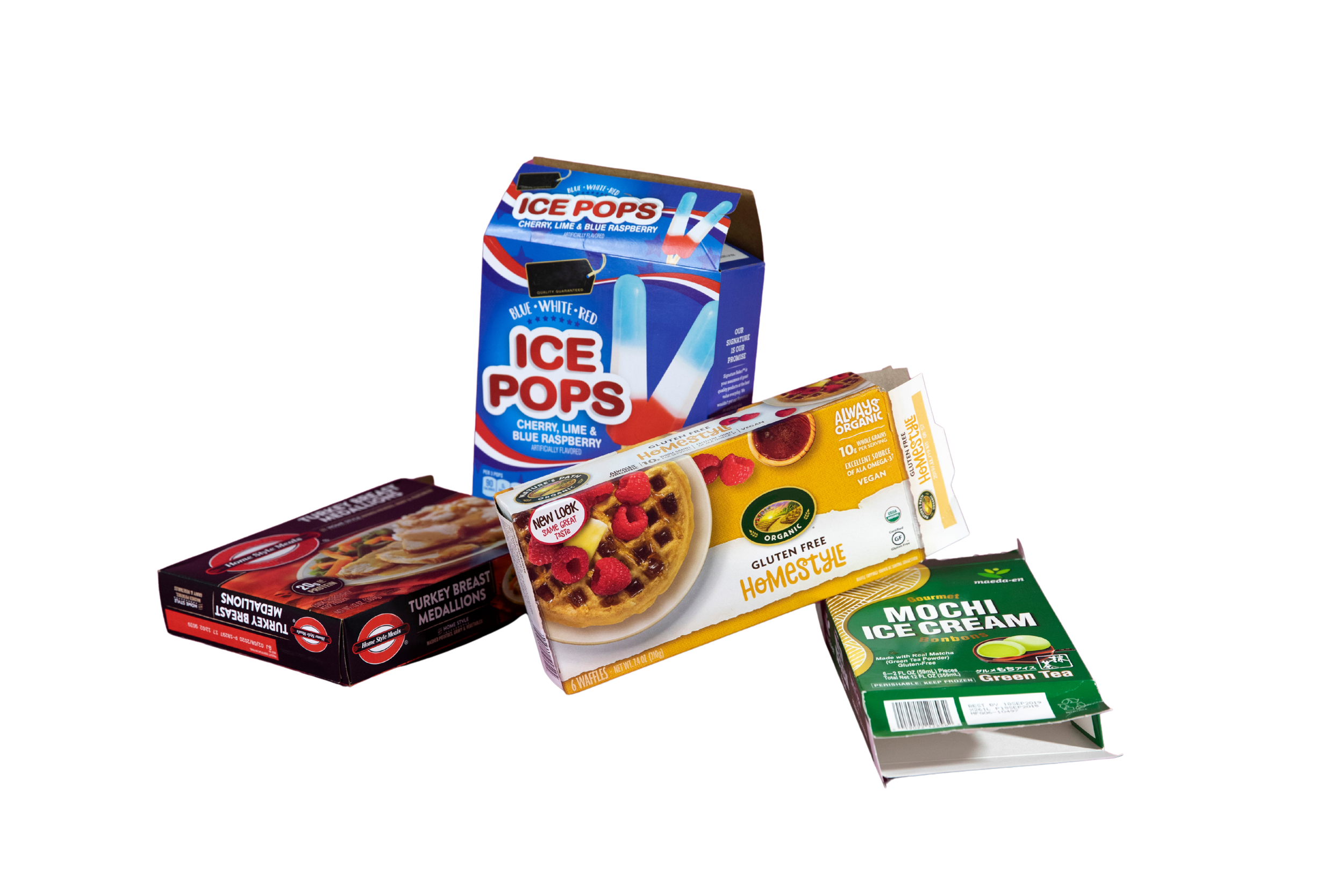 Frozen food boxes (for ice cream, frozen meals, etc.) 