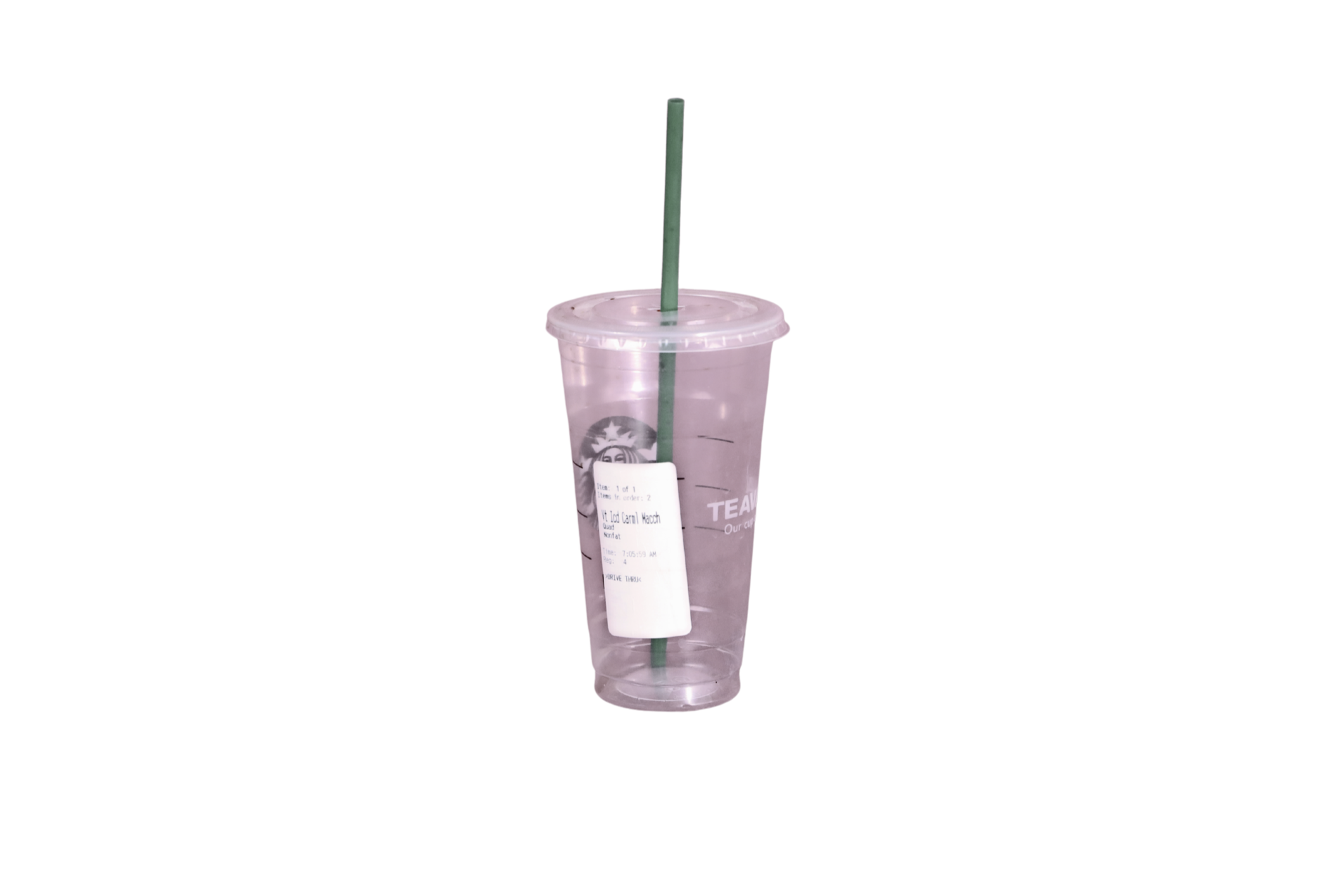 Plastic cups, lids and straws