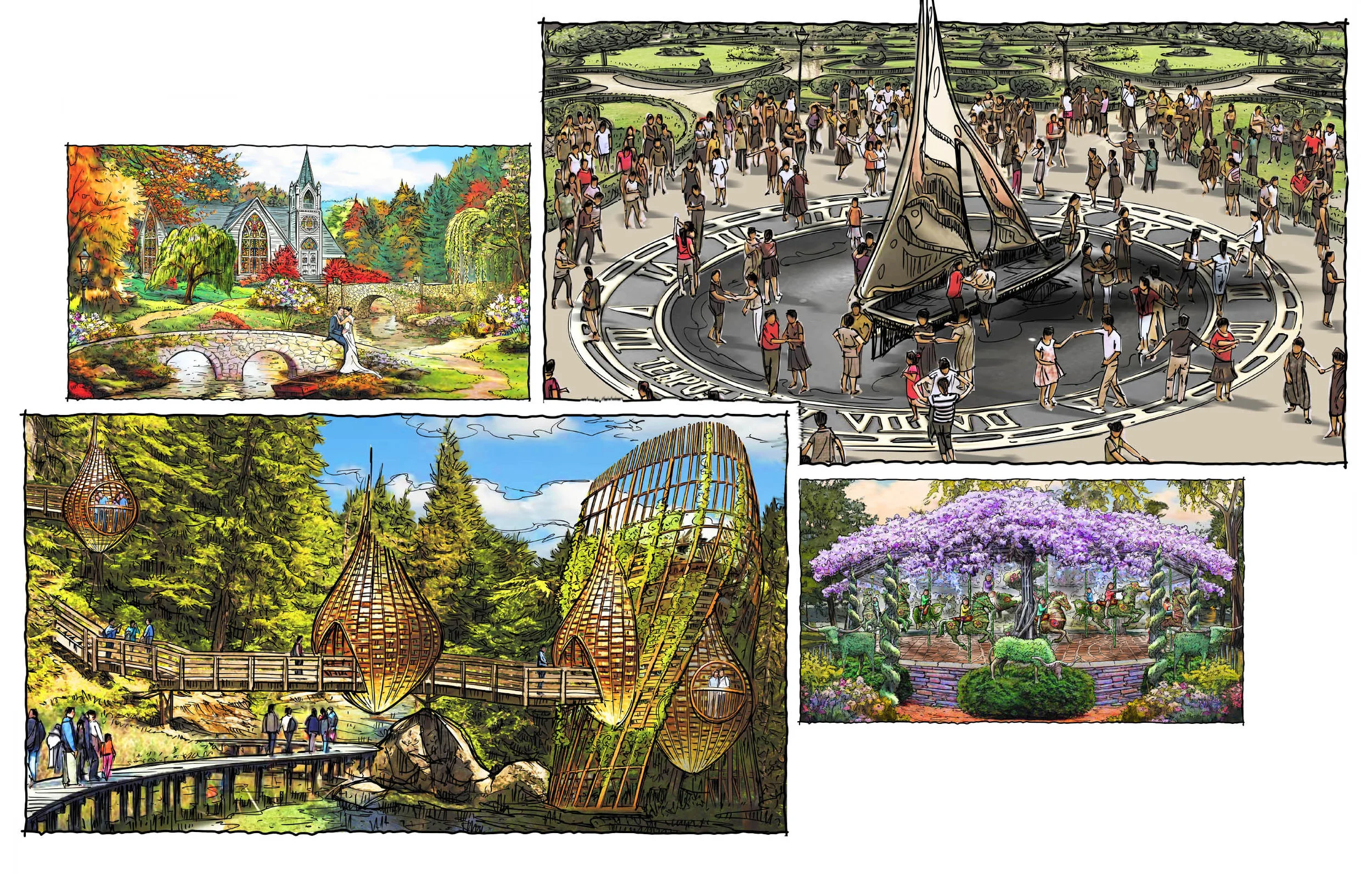 Bronze Sun dial &amp; Natural Architecture concepts