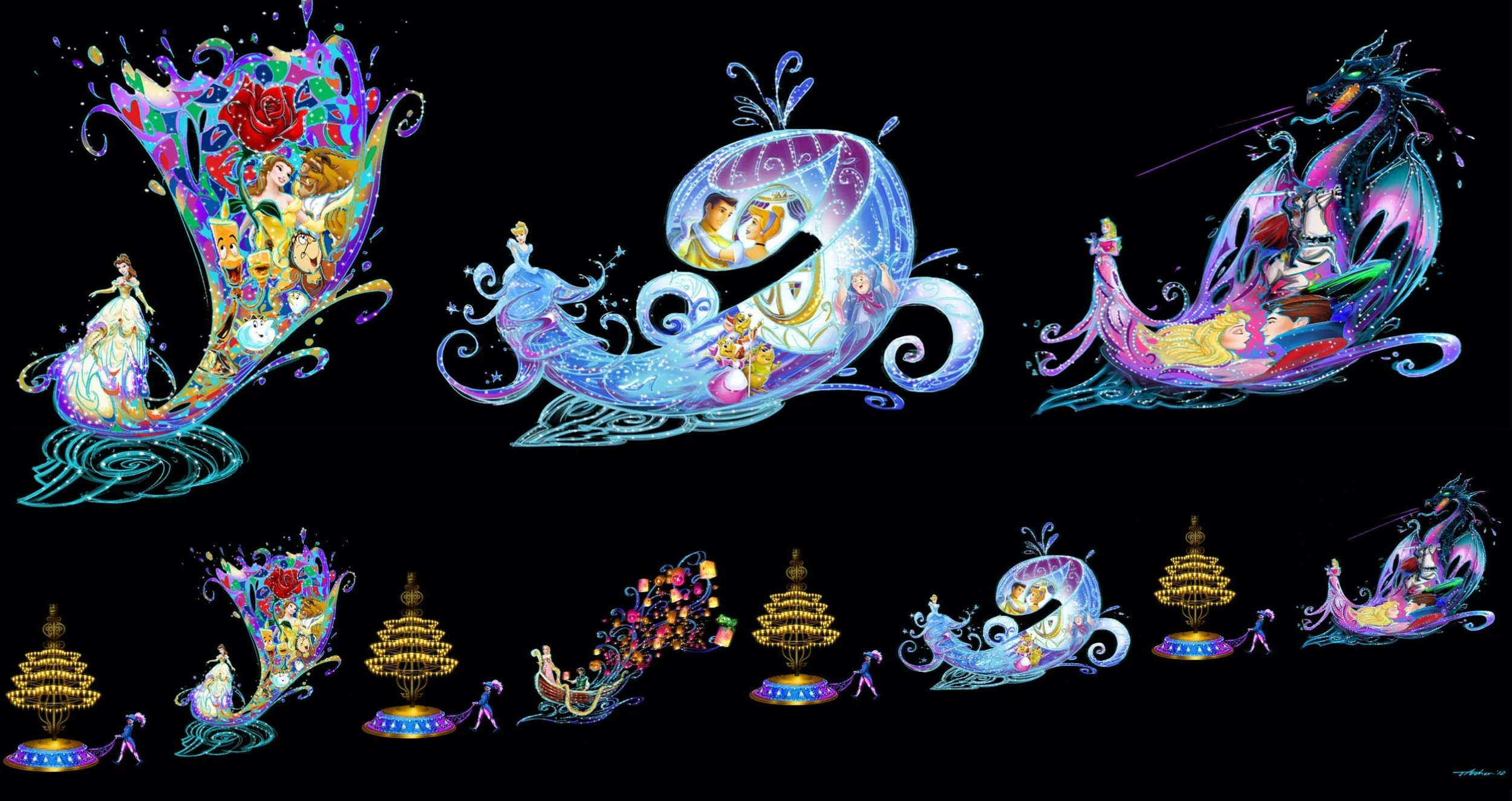 Disney paint the night Princesses parade 