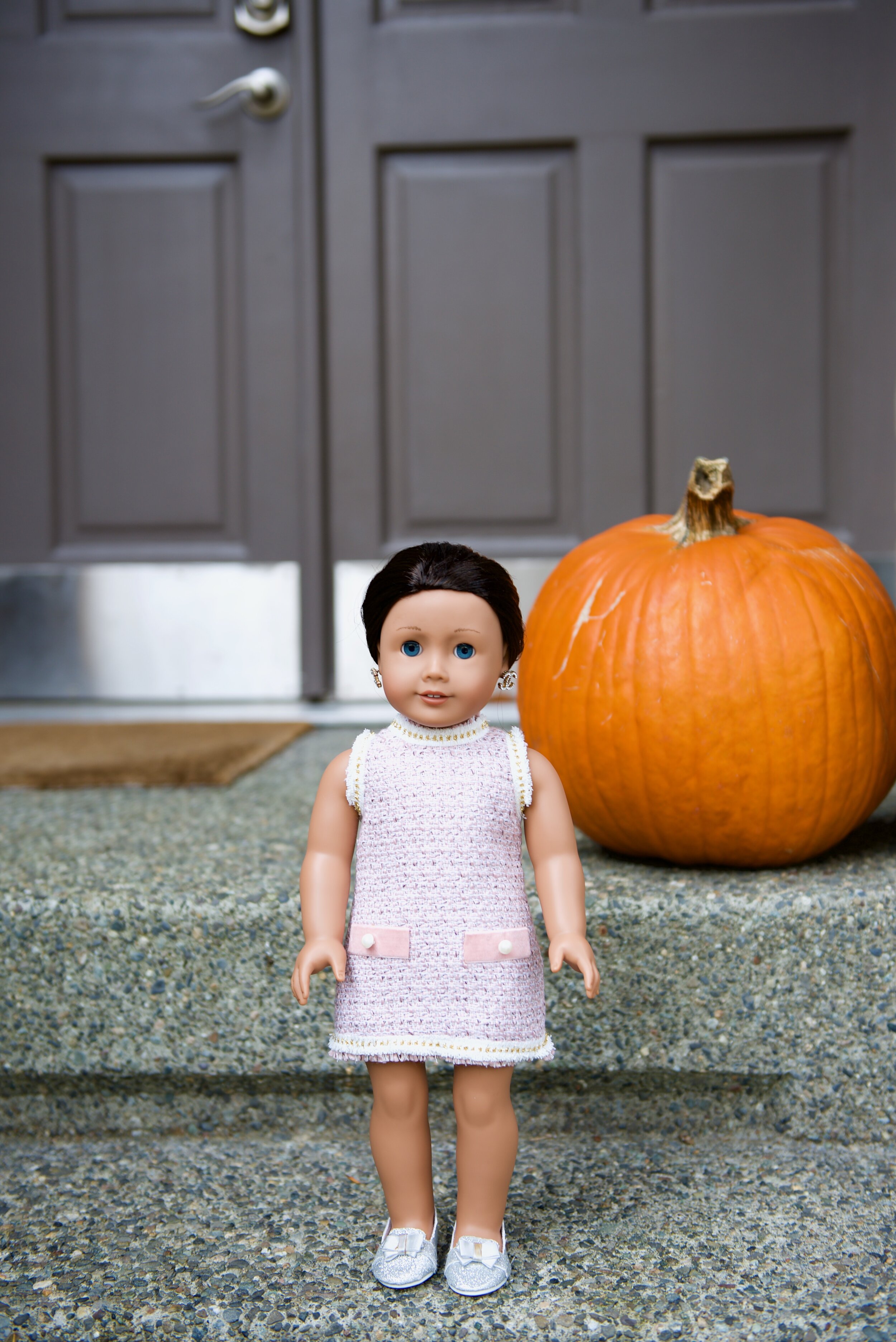 Chanel Inspired Tweed Dress For American Girl Dolls — American