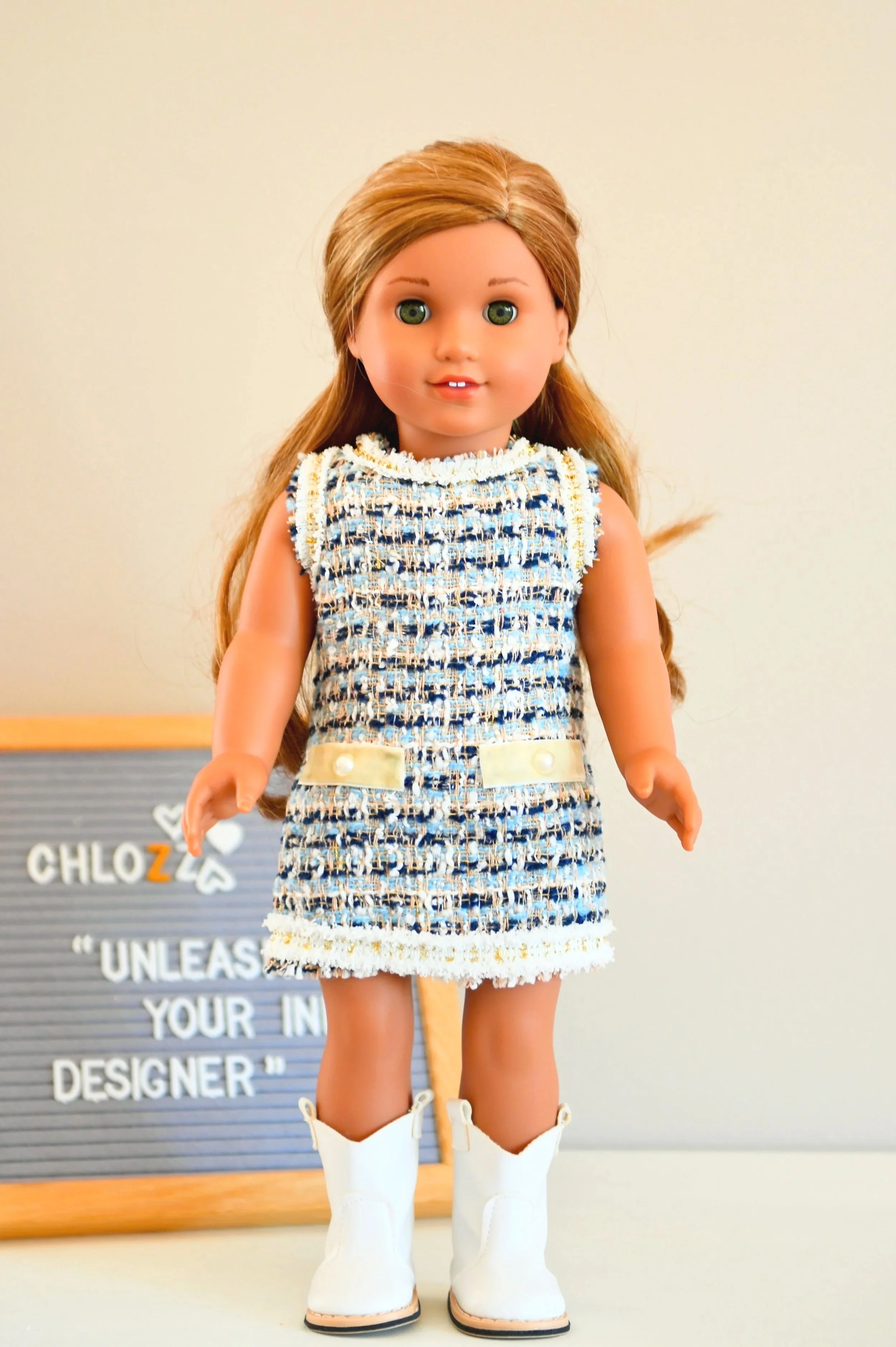 Tweed Dress Blue Multi (Copy)
