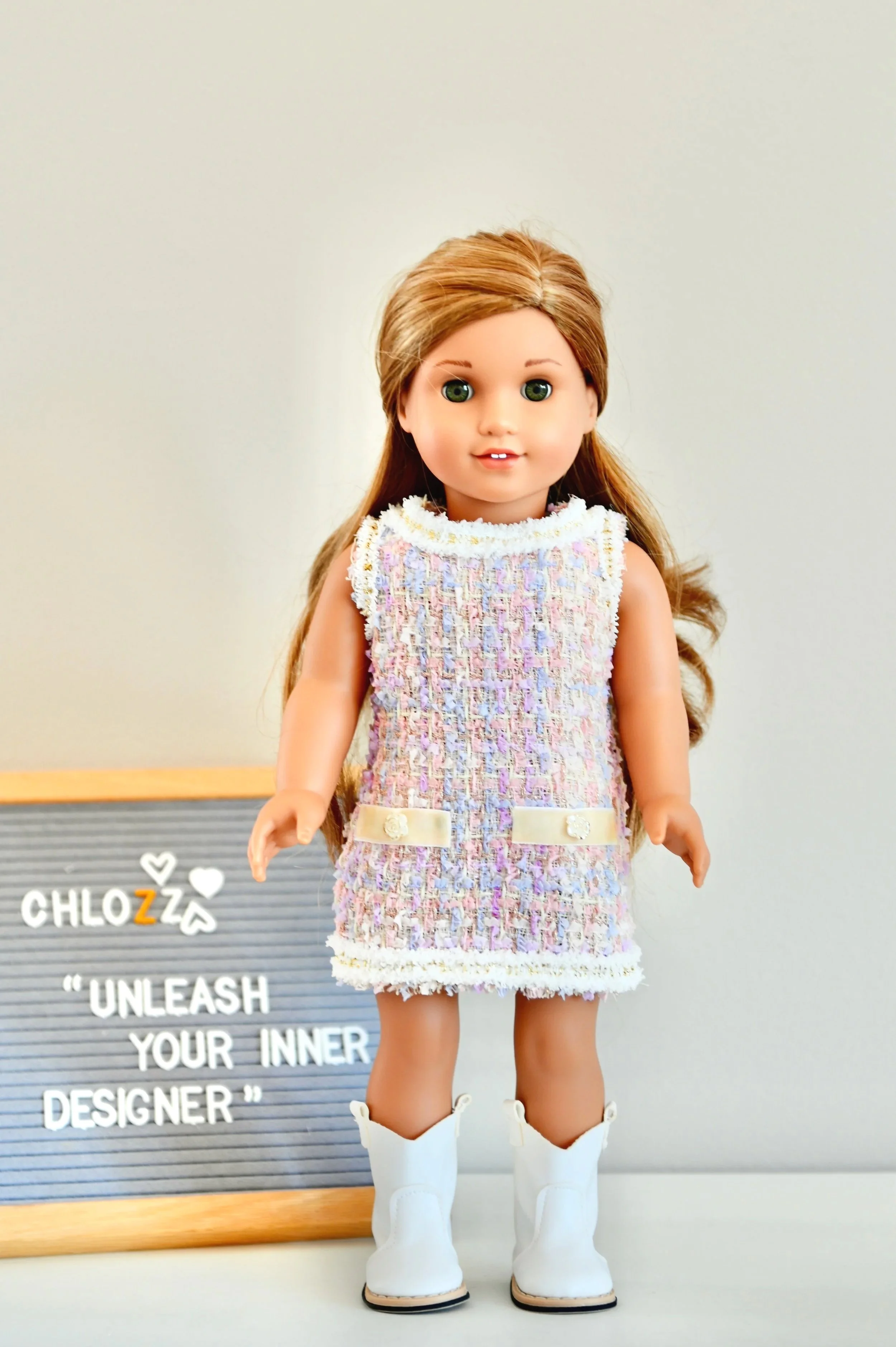 Tweed Dress unicorn confetti