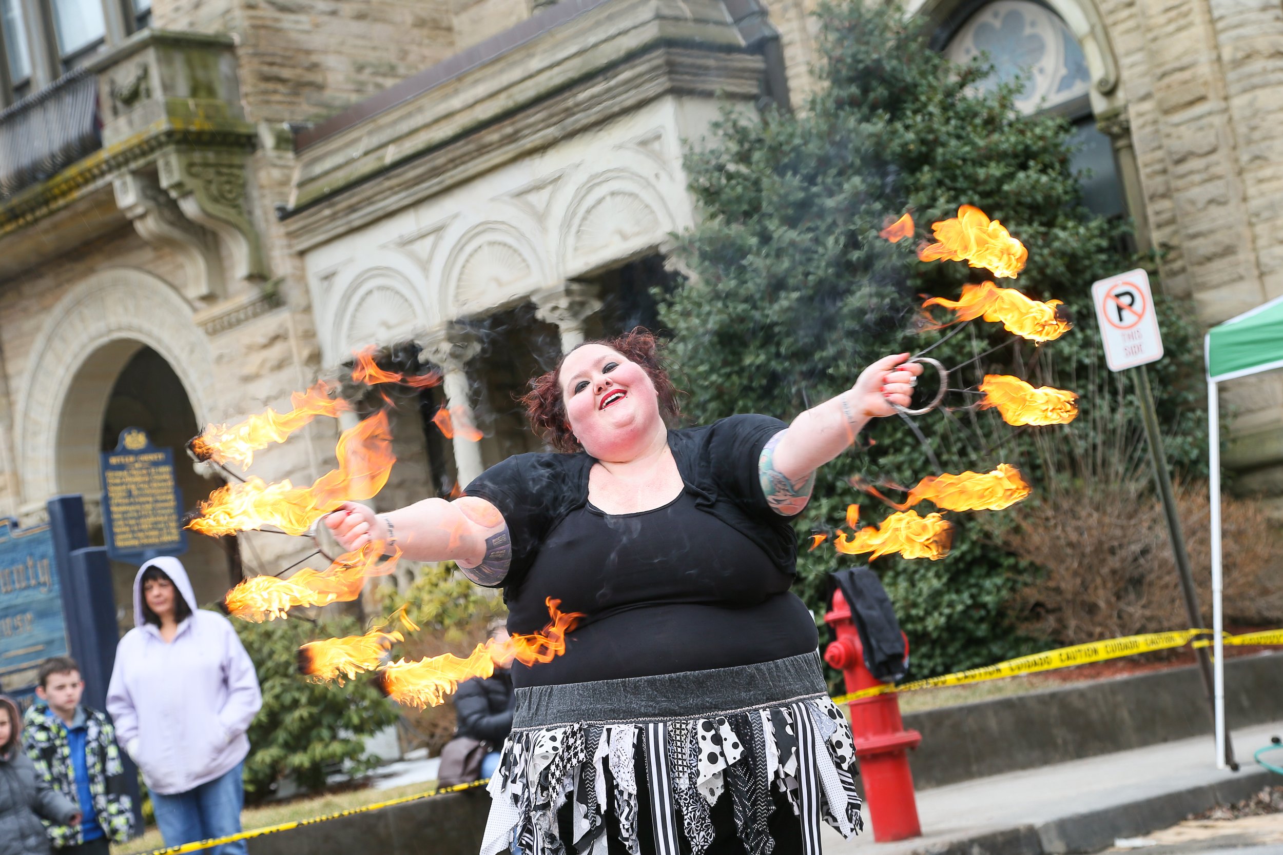 Fire Dancers at Butler AM Rotary Carved in Ice Festival