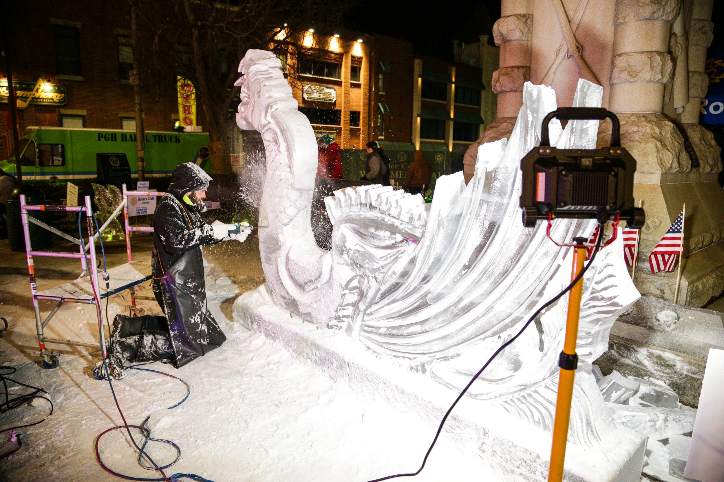 Butler PA Carved in Ice Festival Sculpture
