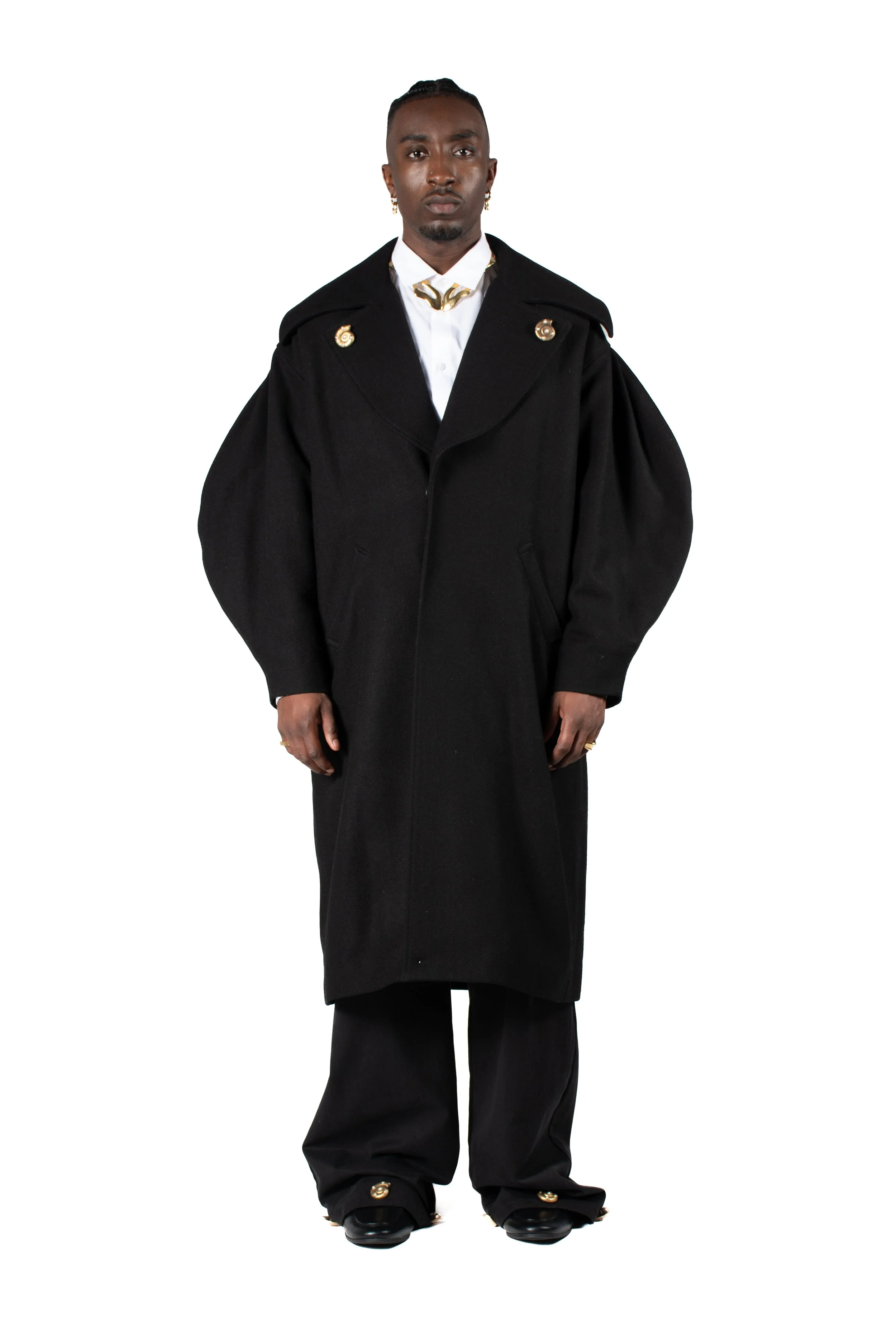 Diva Coat Wool Black Gold