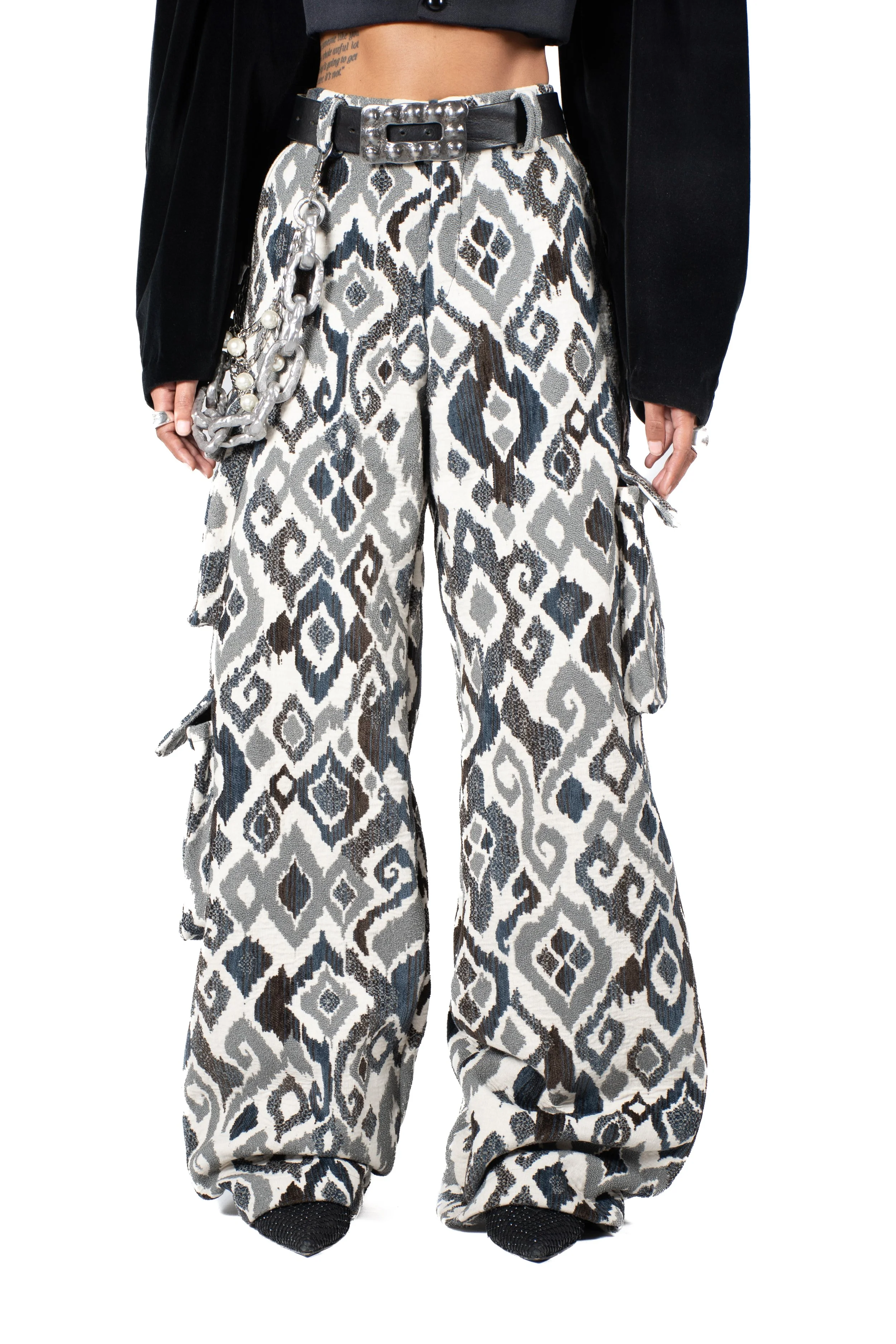 Jayden Pants Jacquard Navy