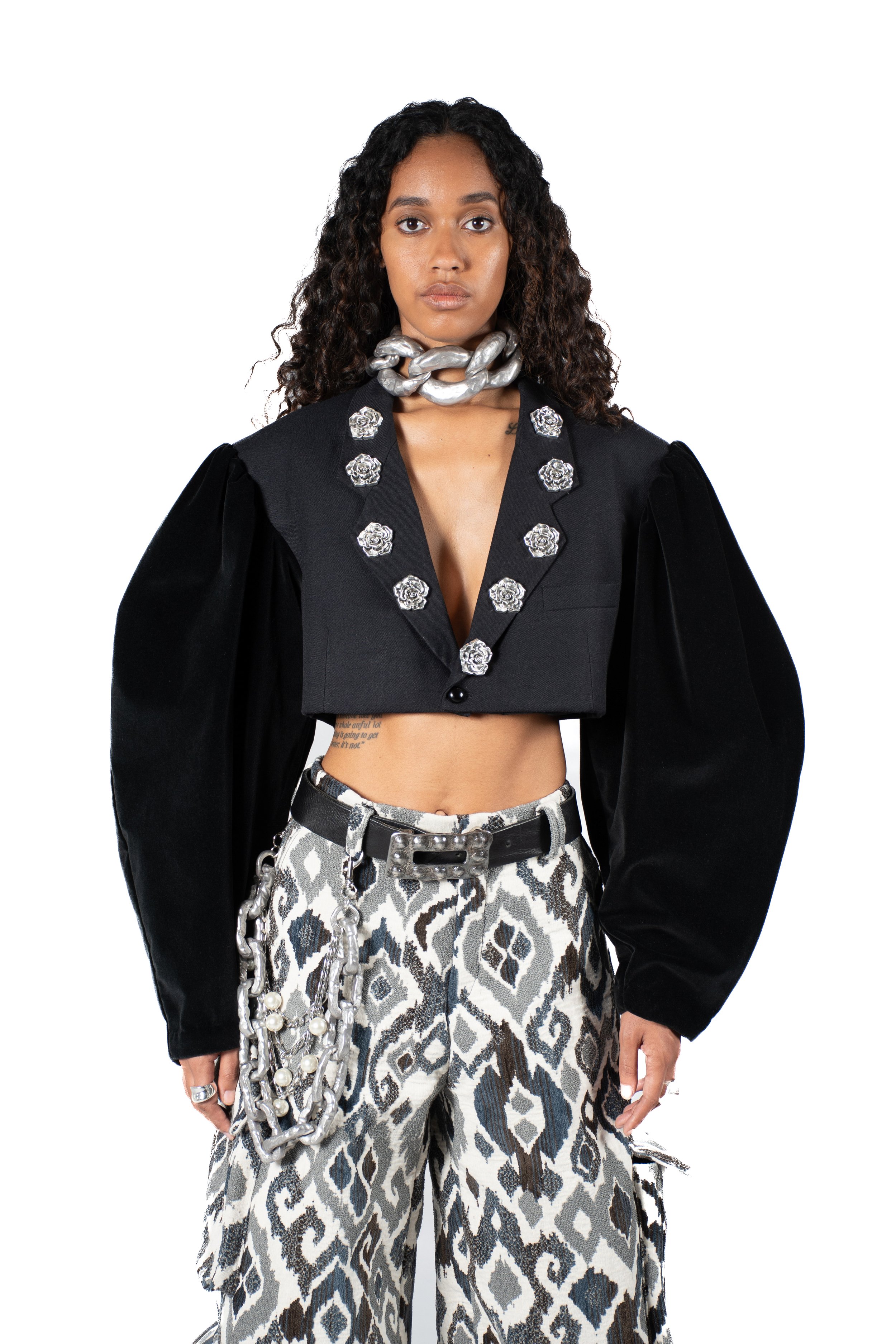 Upcycled Blazer Black Silver