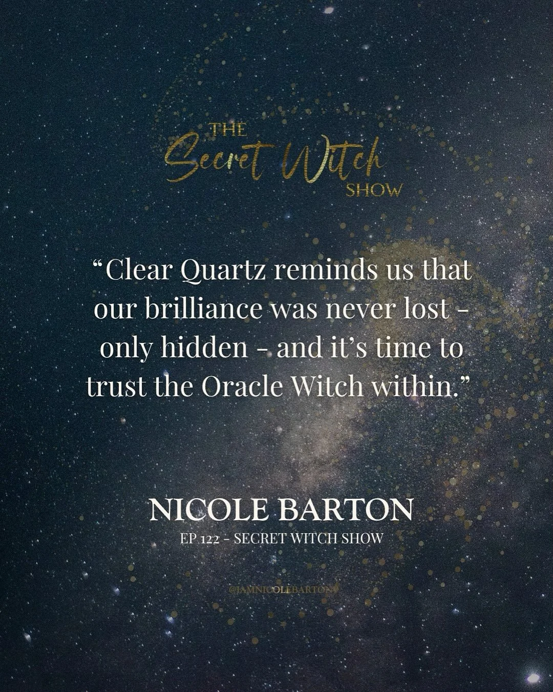 Here’s one of our team’s favourite quotes from the latest juicy episode of the Secret Witch Show.  Do you love the quote?  What does it spark for you?
You can listen to the show here or on all major podcasting platforms: https://www.nico
