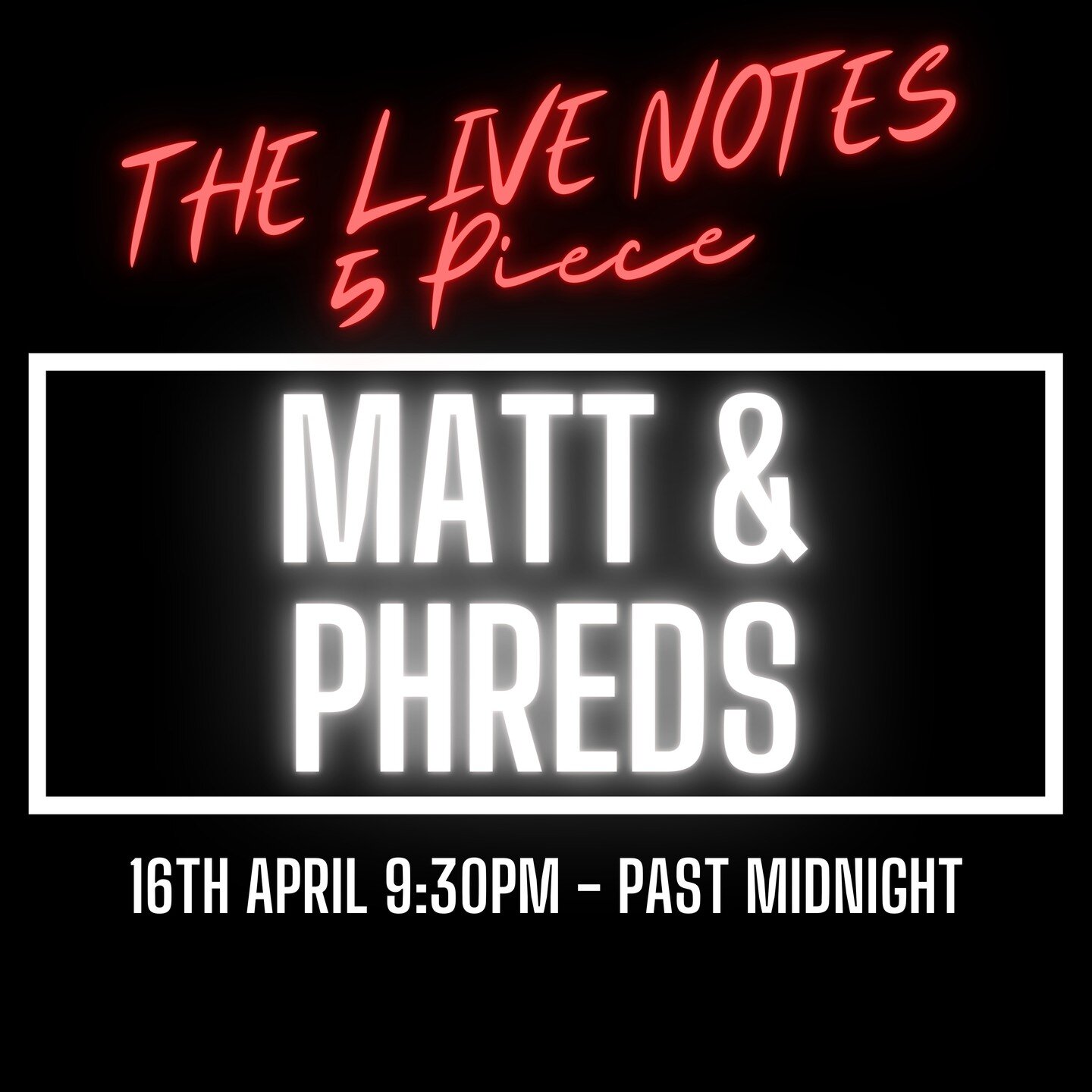 2 weeks tomorrow!

The next installment of The Live Notes @mattandphreds 

This has been a blast every time, and 3/4 of our shows have sold out here. We cant wait to go back again for what could be the biggest show yet over Easter weekend!

Book in, 