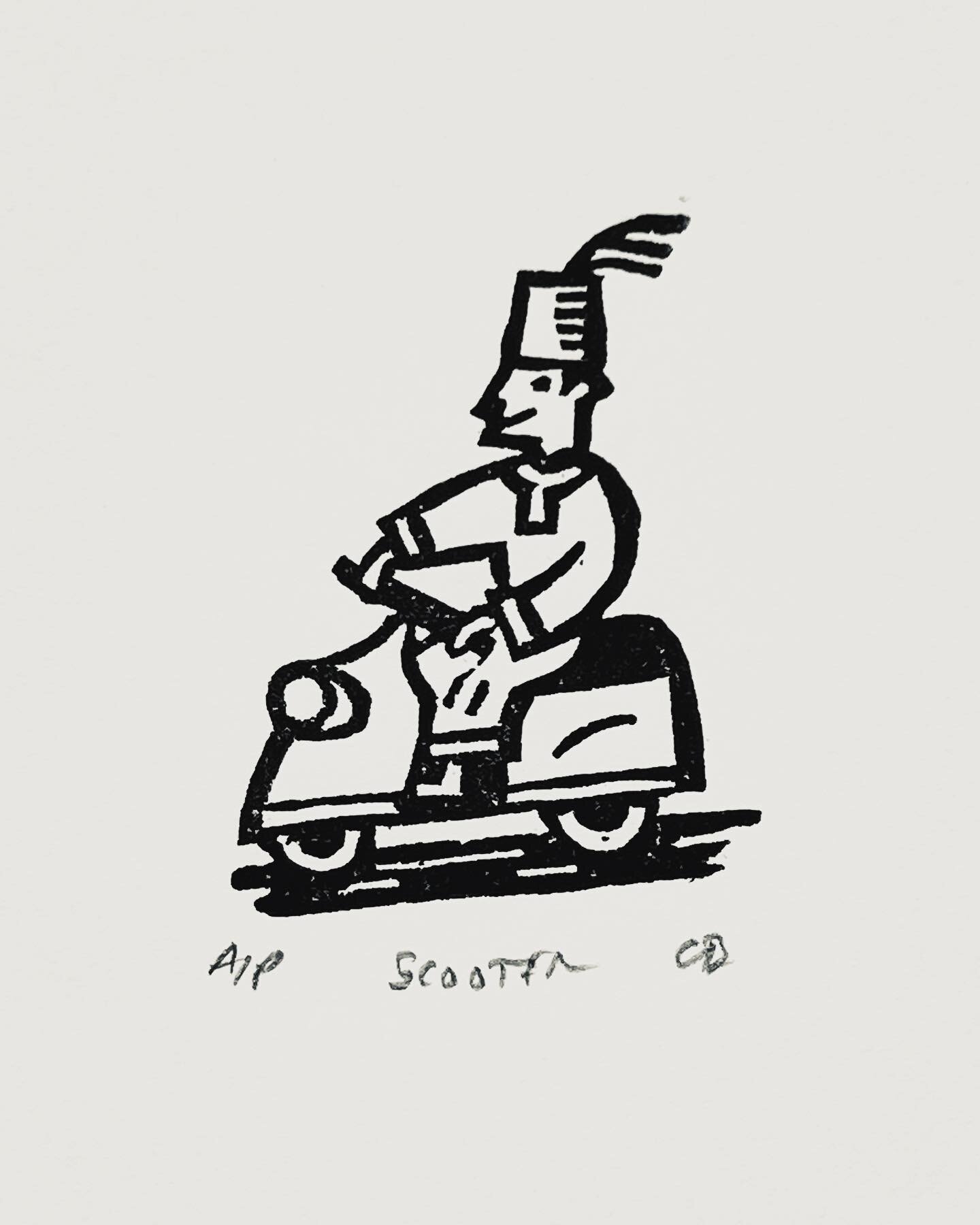 Sunday Scooter Scootering around this Scooter Sunday ! 🛵SCOOTER 🛵 Small Linocut by @christopherbrownlino . Image Size: 6 x 4 Paper Size: 19 x 13.5 Unframed Available. #scooter #scootering #scootersunday #sundayscooter #christopherbrownlino #linocut