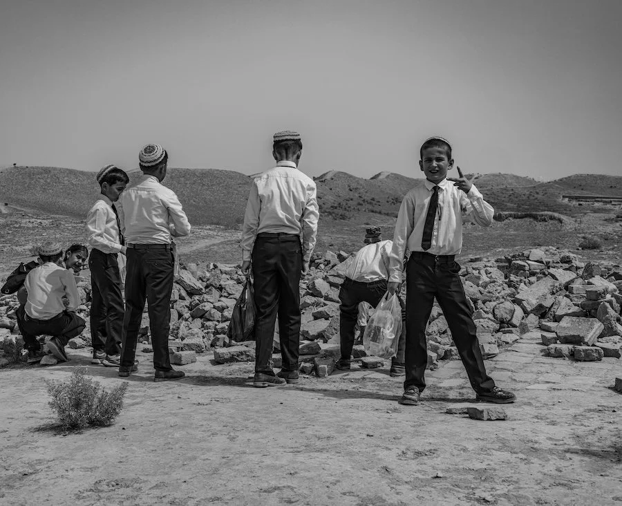 School kids visiting Nisa, Turkmenistan