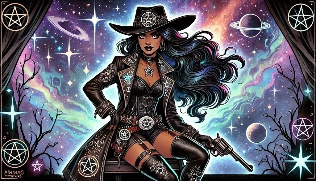 Choose Your Fighter 

#aiart #spacecowgirl #witchycowgirl #space #spacewitch