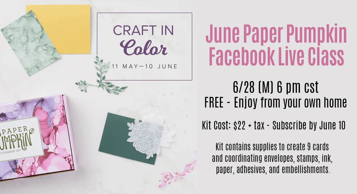 June Paper Pumpkin - Facebook Live - FREE — Cards by Christine