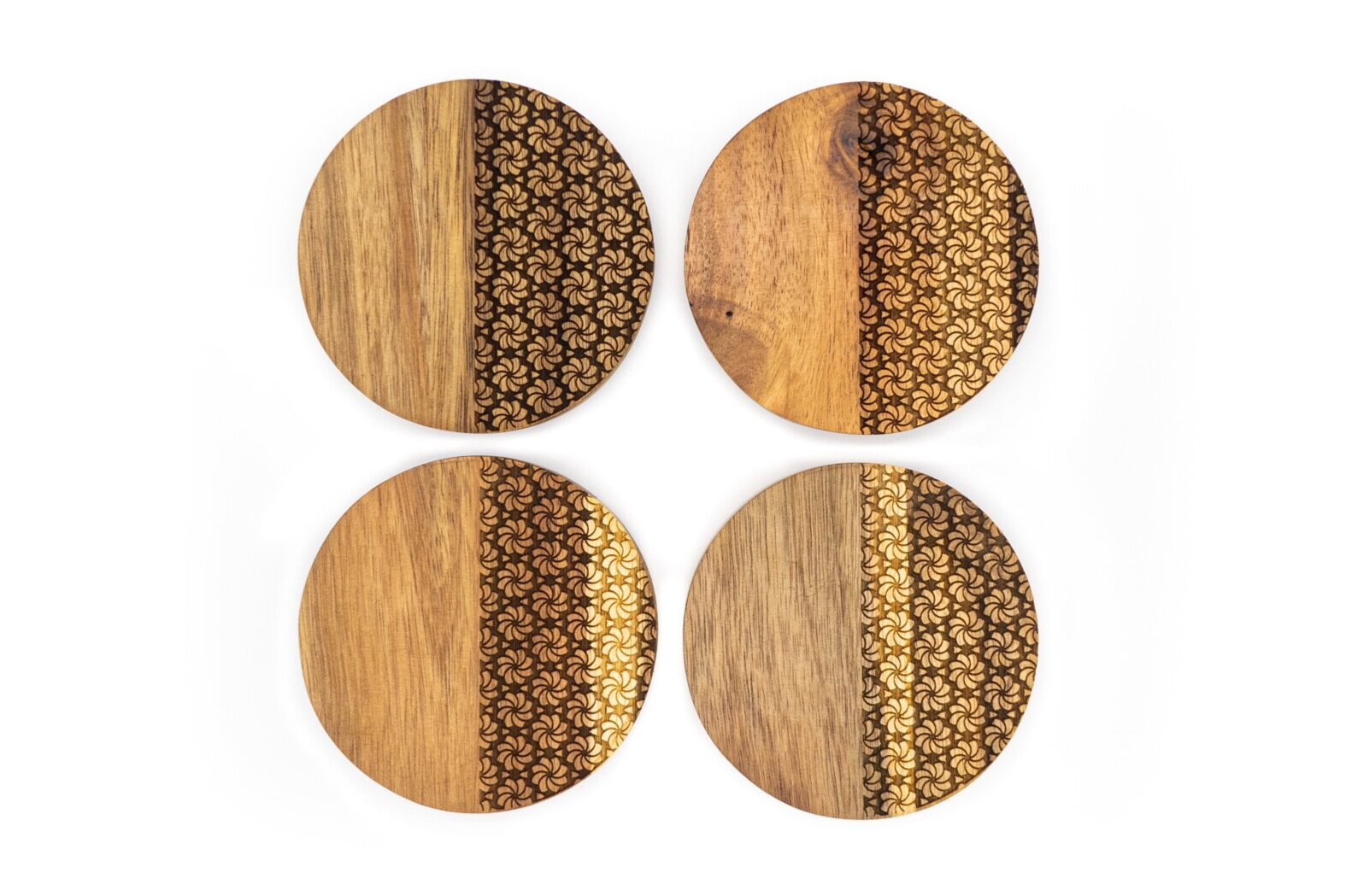 Hibiscus Acacia Coaster Set