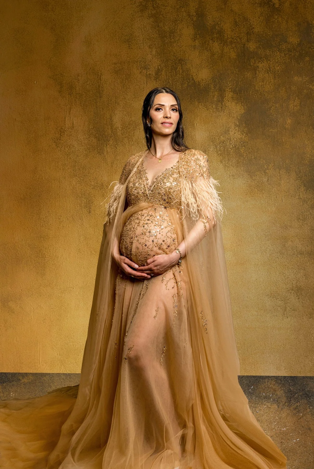 Madison WI Pregnancy Pictures with Gown Styling and Family