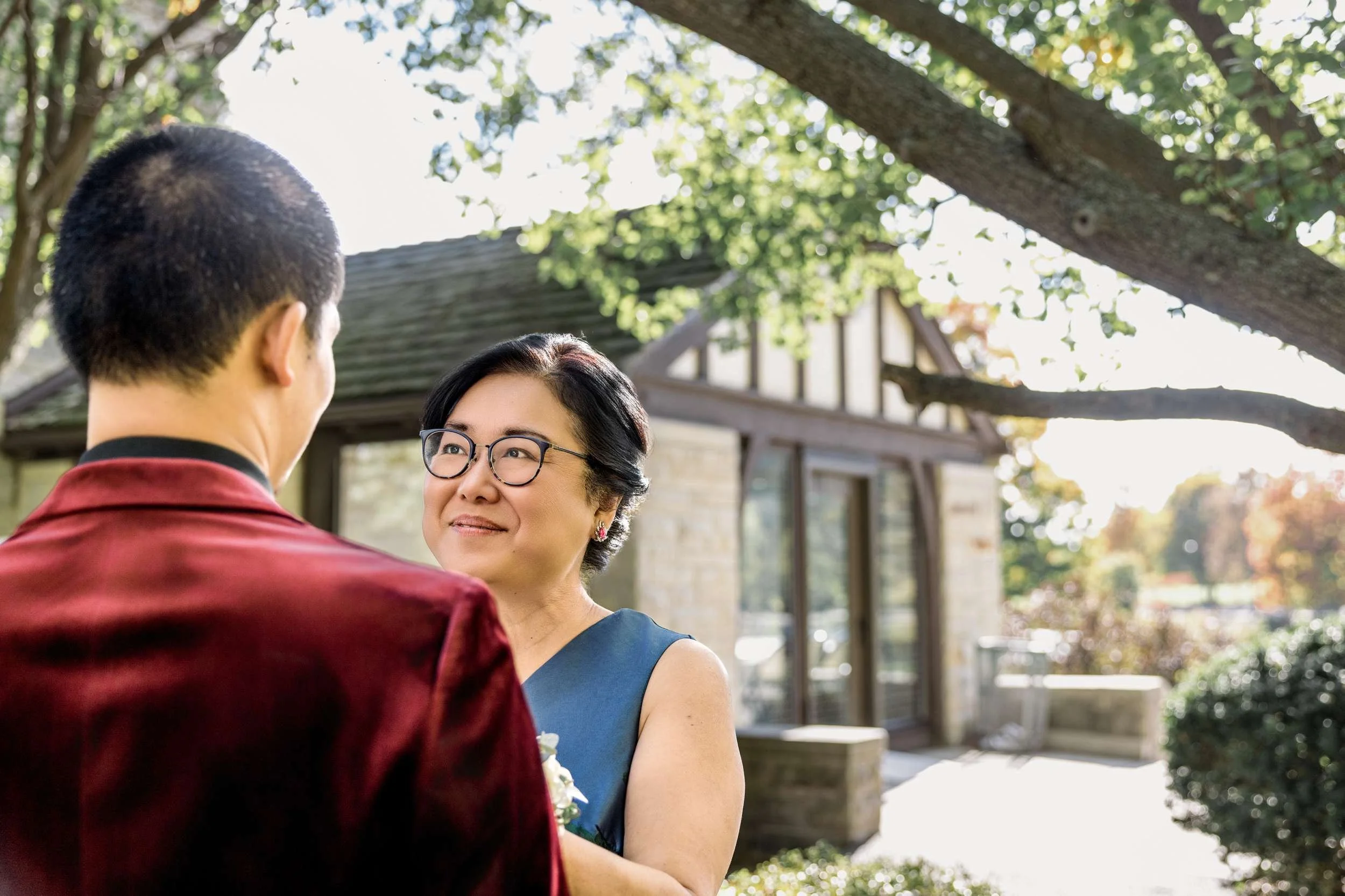 Fall Wedding Ceremony with Waterfront Views in Wisconsin