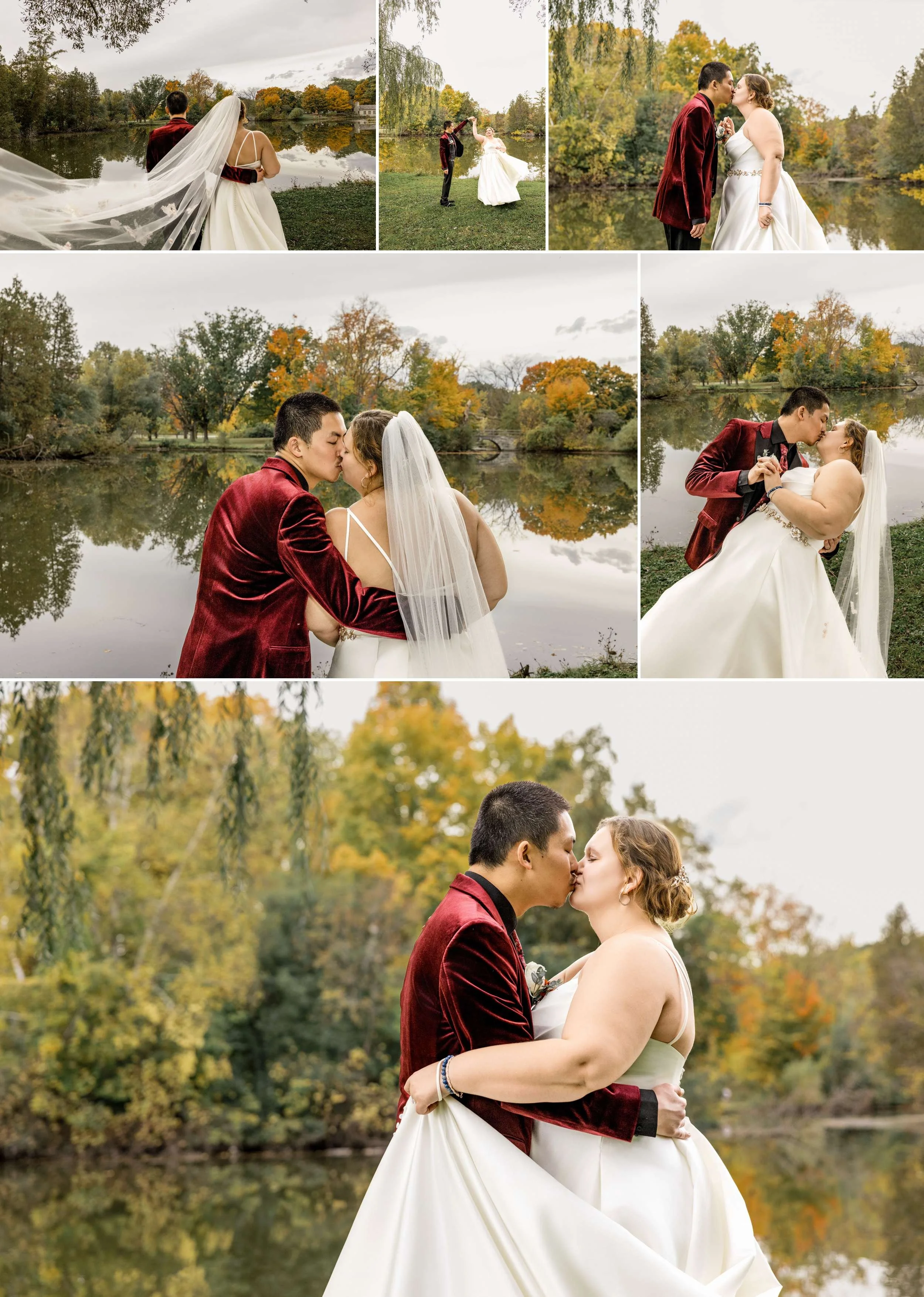 Fall Color Wedding Portraits at Brown Deer Golf Course