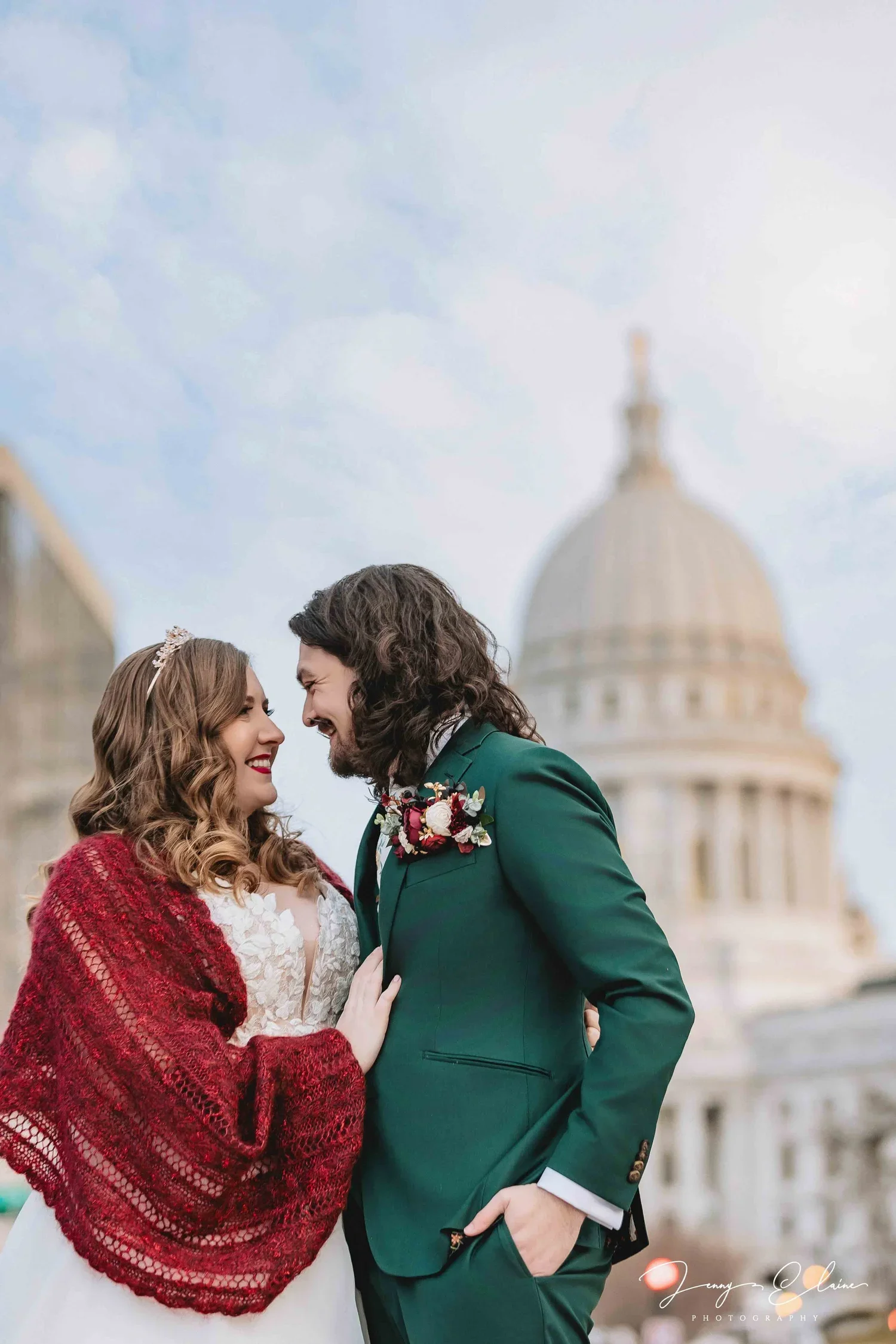 Madison Wisconsin Wedding Day by State Capitol and State Street 