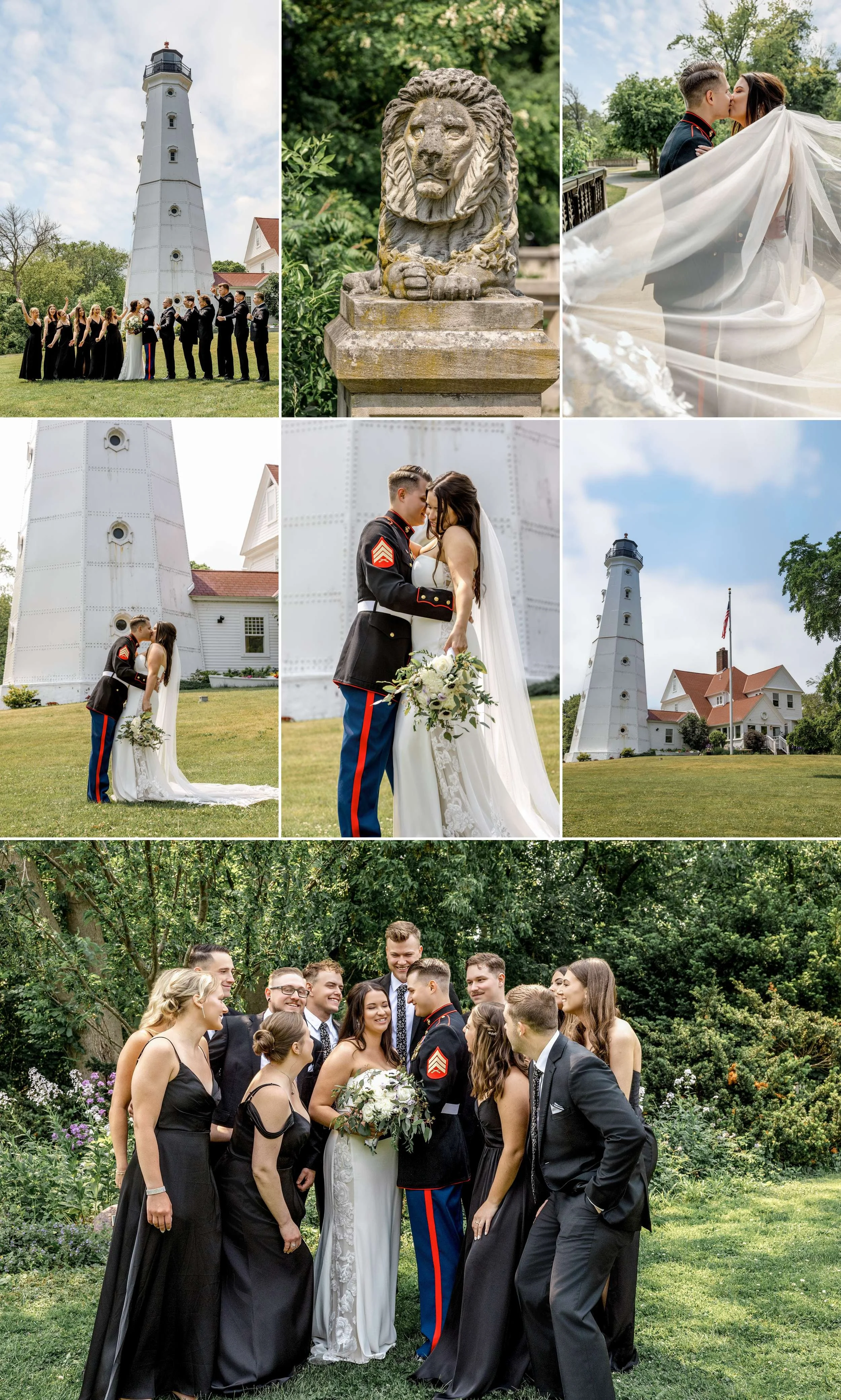 Romantic Wedding Portraits at Lake Park in Milwaukee
