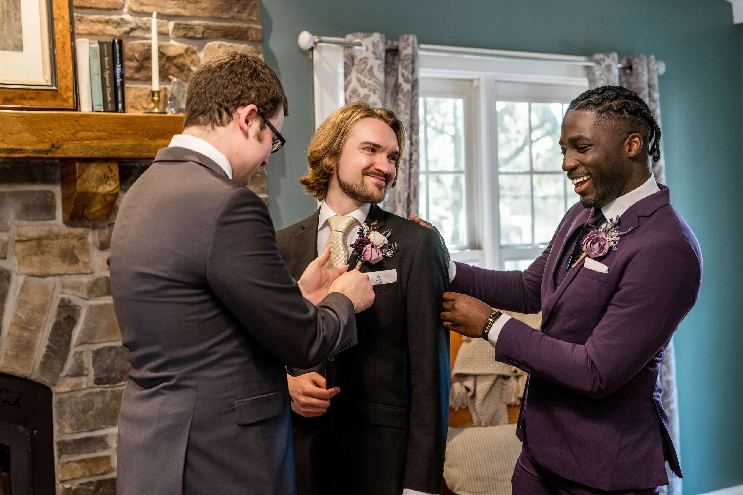 Groom Getting Ready Roscoe Illinois Wedding