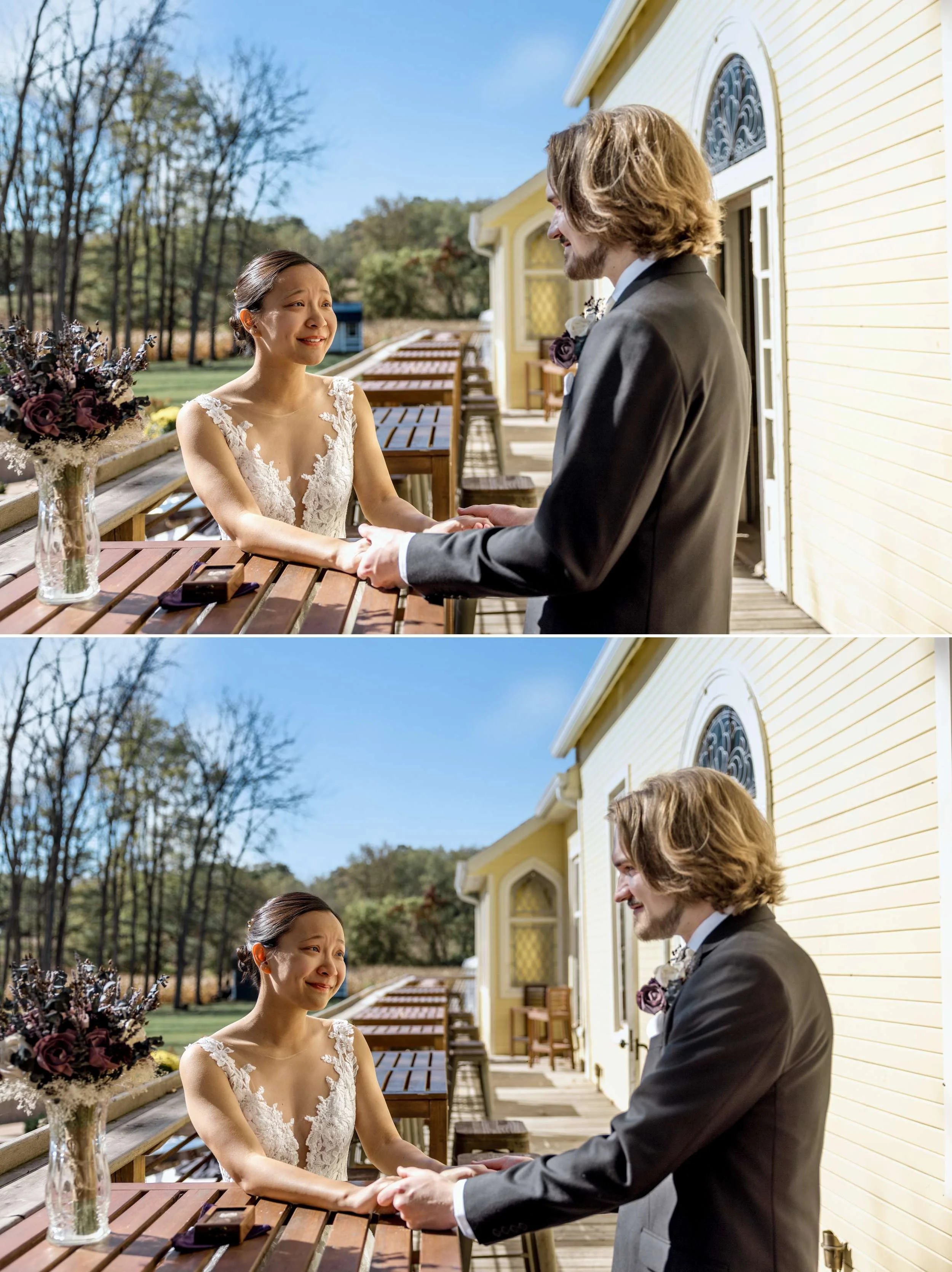 Emotional first look moment