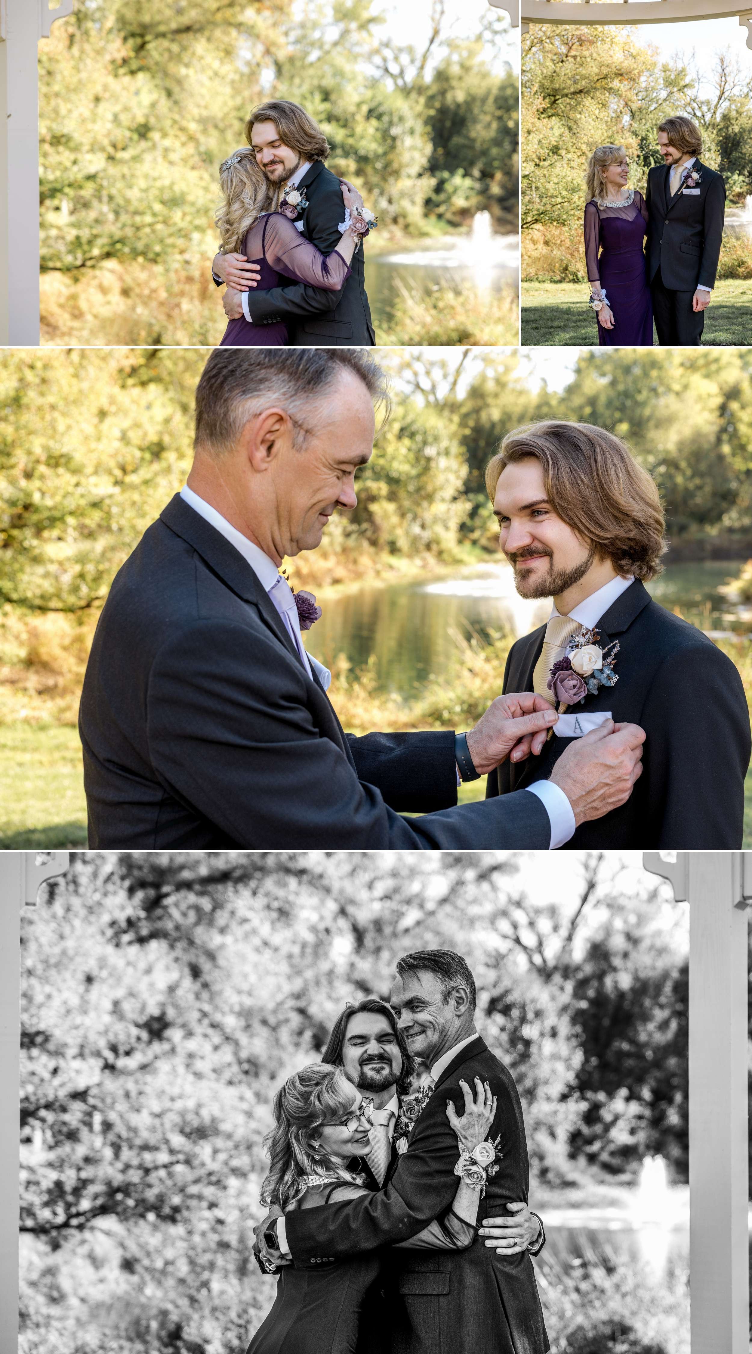Groom with Dad on wedding day