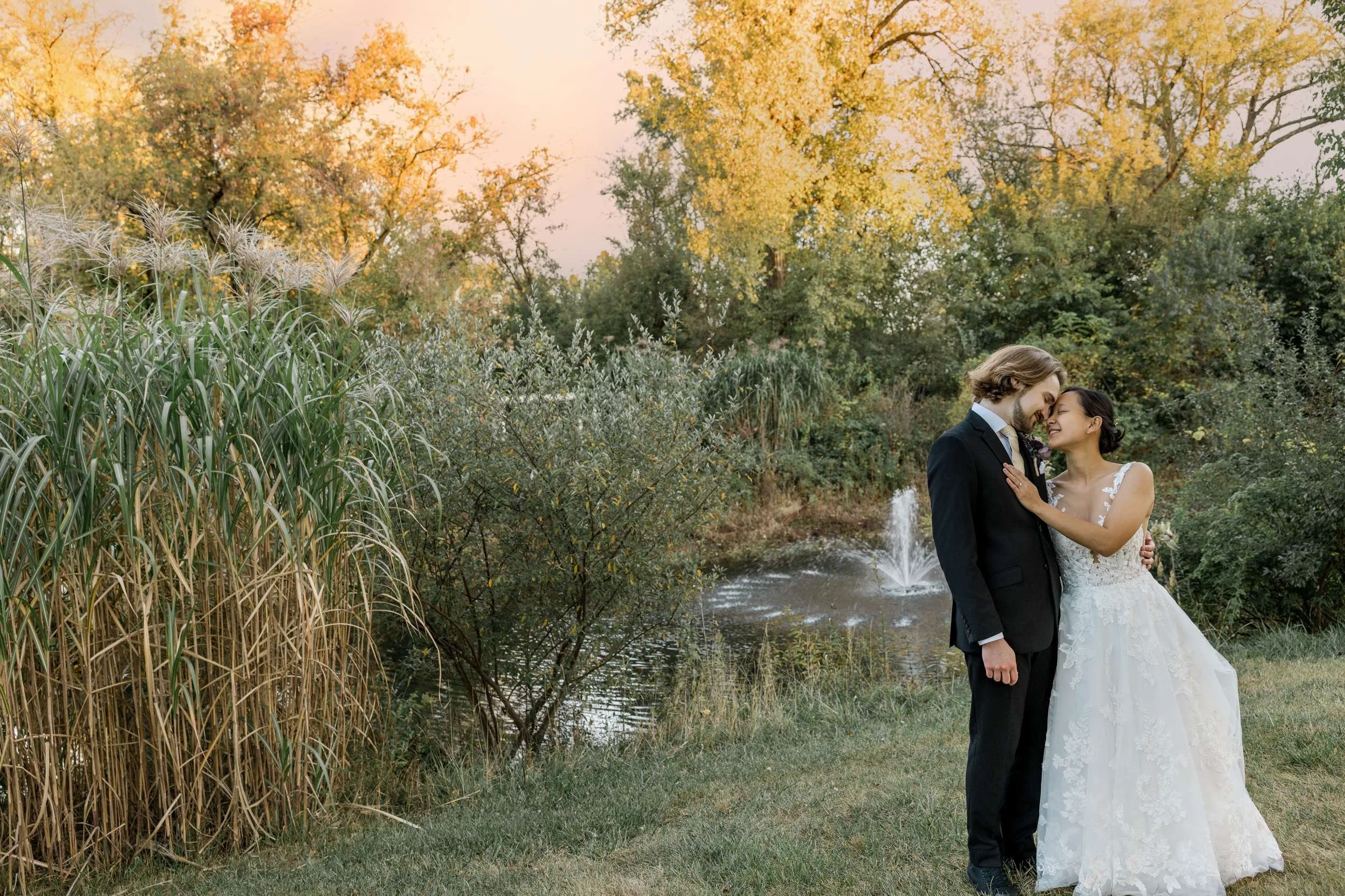 Elegant Couple Portrait Golden Hour Wedding
