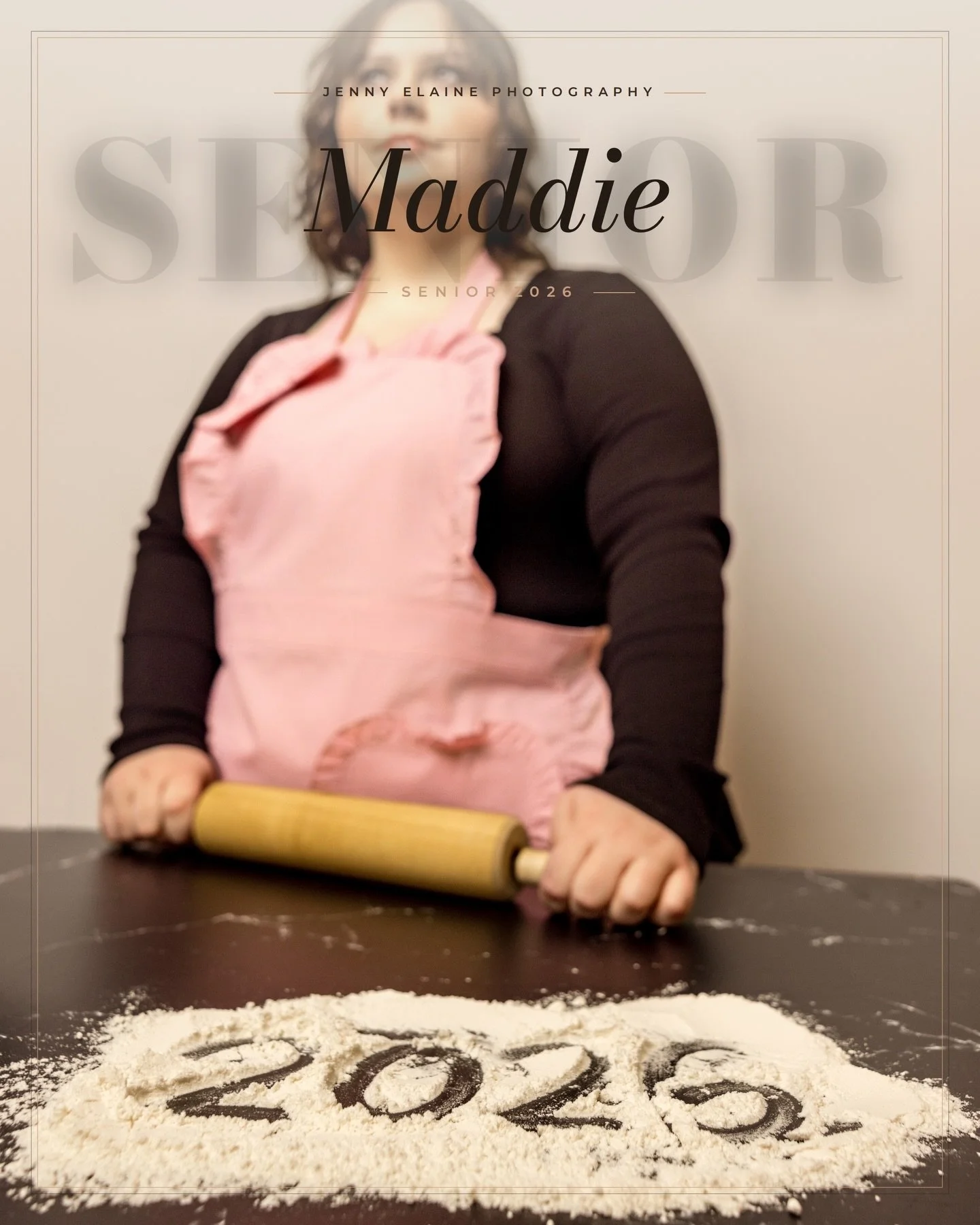 She rolled her own way into senior year. 🤍
Maddie wanted a session that felt like her &mdash; apron on, rolling pin in hand, and 2026 written in flour. That&rsquo;s the whole point of a styled senior session: we build it around what you love, then m
