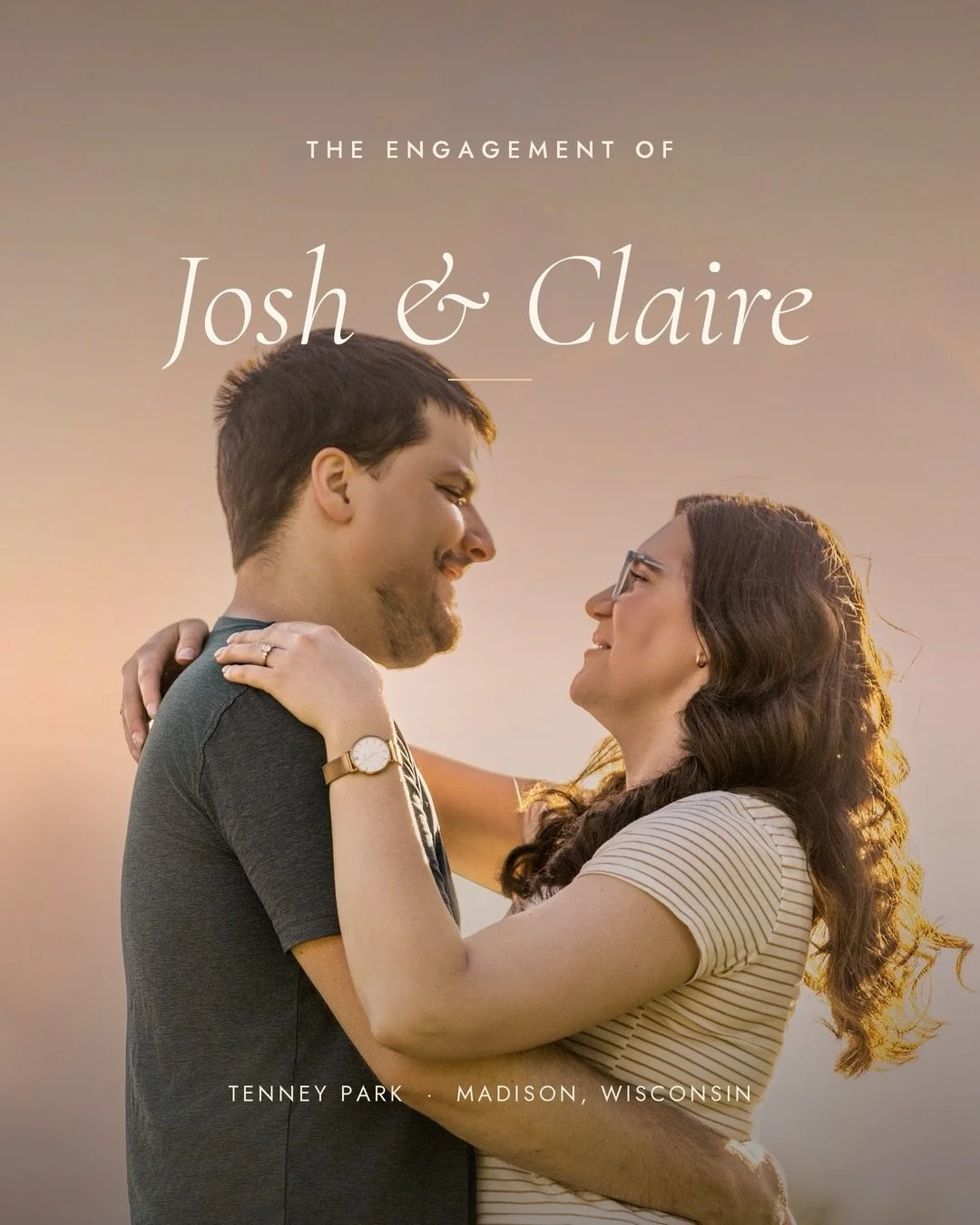Tenney Park, the last hour of sun, and two people who clearly really like each other. Josh and Claire kept it easy &mdash; a little dancing on the stone bridge, a lot of laughing, that summer Madison light doing exactly what you&rsquo;d hope.
These a