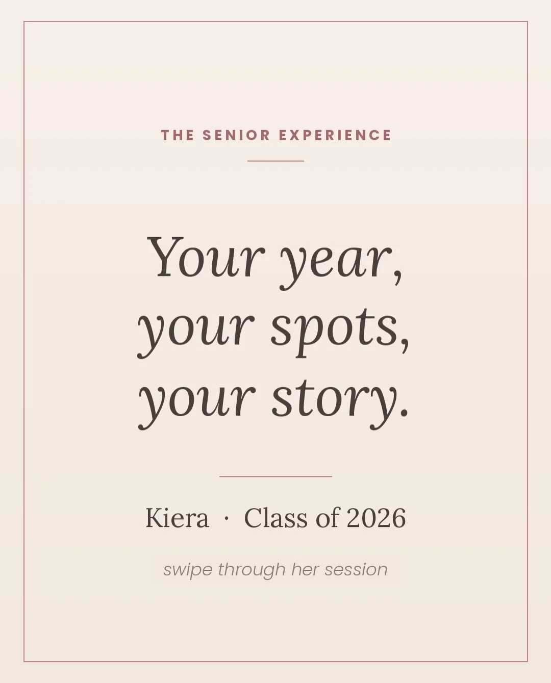 Golden hour with Kiera 🤍 Class of 2026.
Senior sessions are about you &mdash; your style, your favorite spots, the version of this year you&rsquo;ll want to remember. We went from downtown brick to wildflower fields and let her personality lead the 