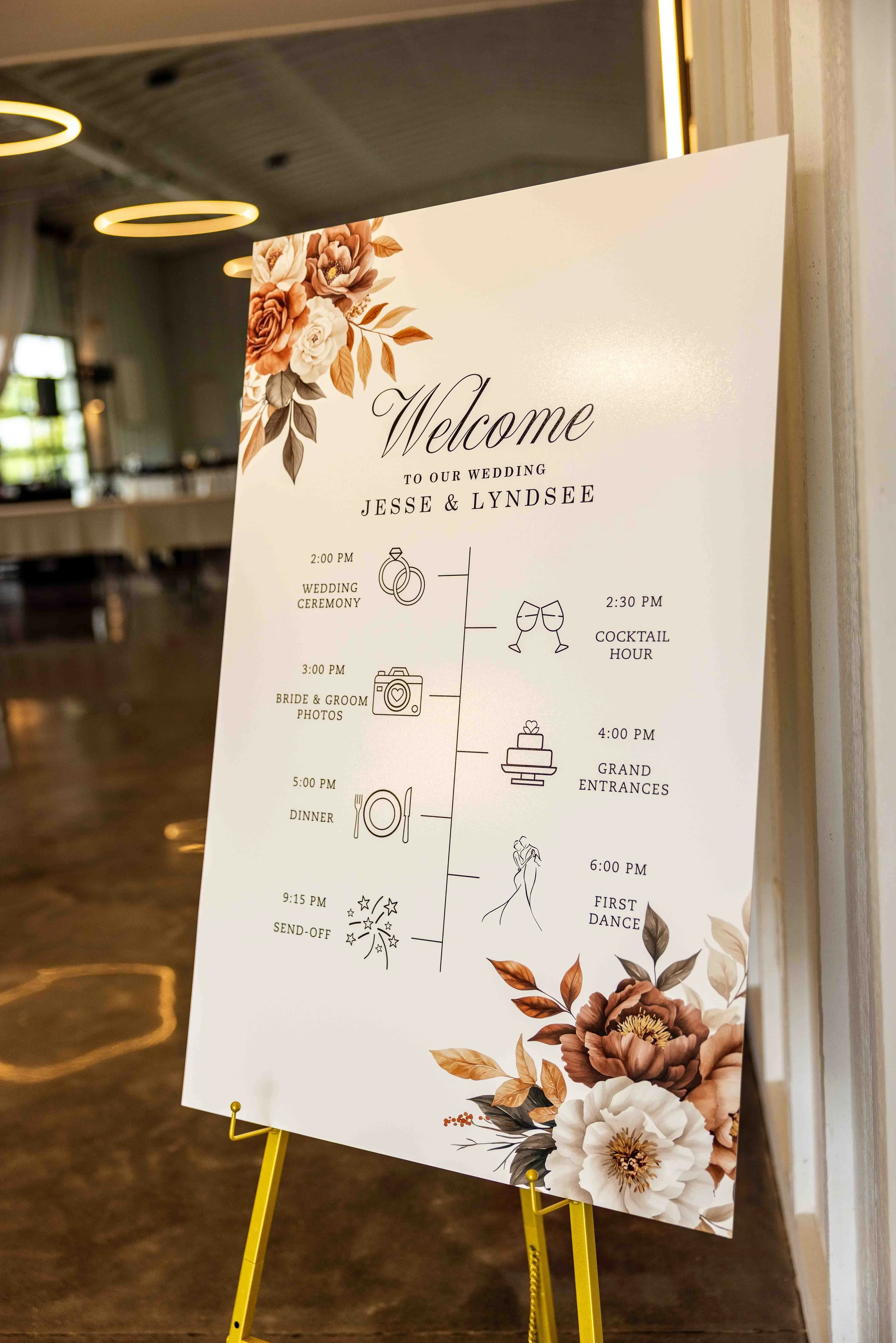 Walnut Ridge Venue wedding venue Signage for the timeline