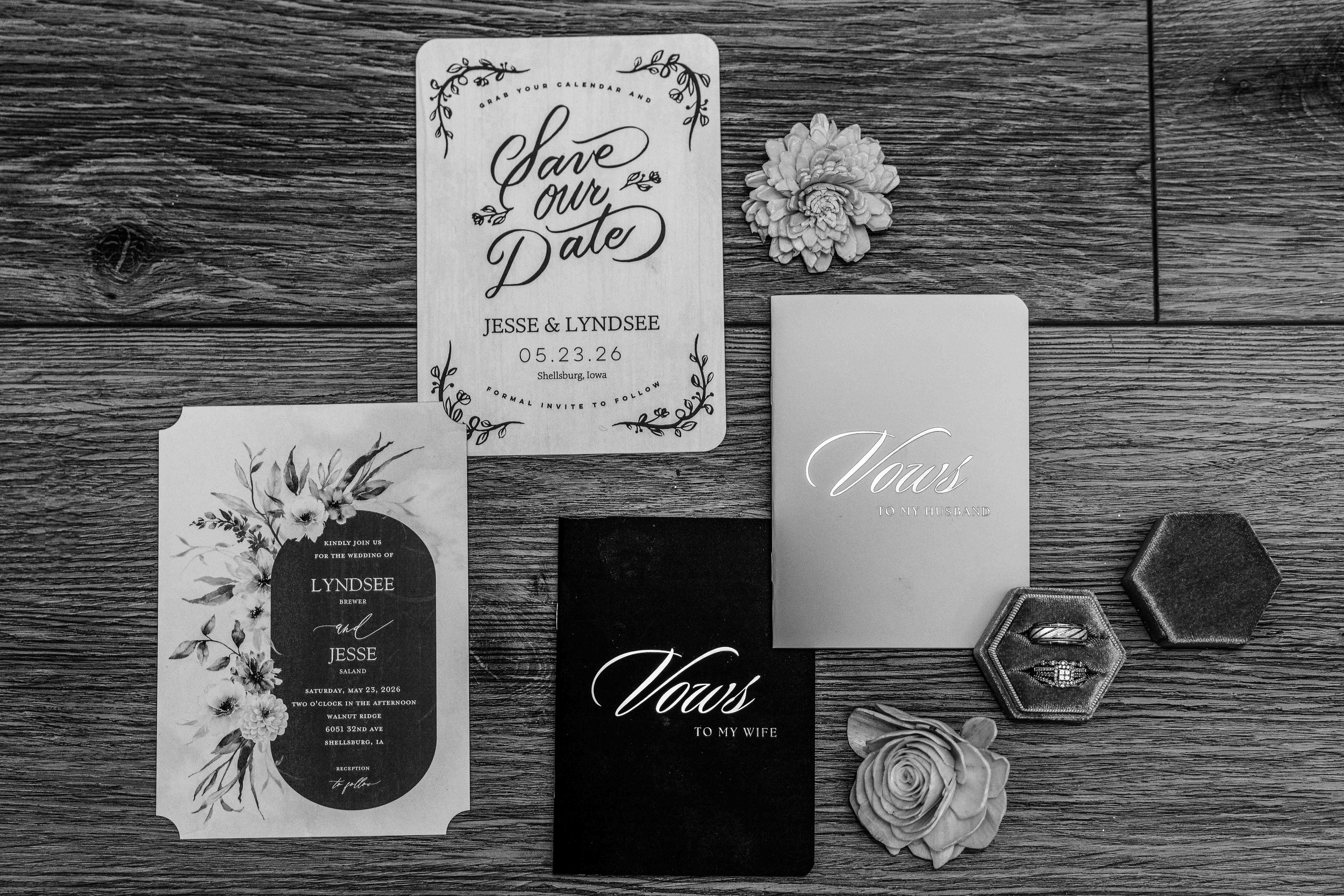Elegant Wedding Invitation Flat Lay
