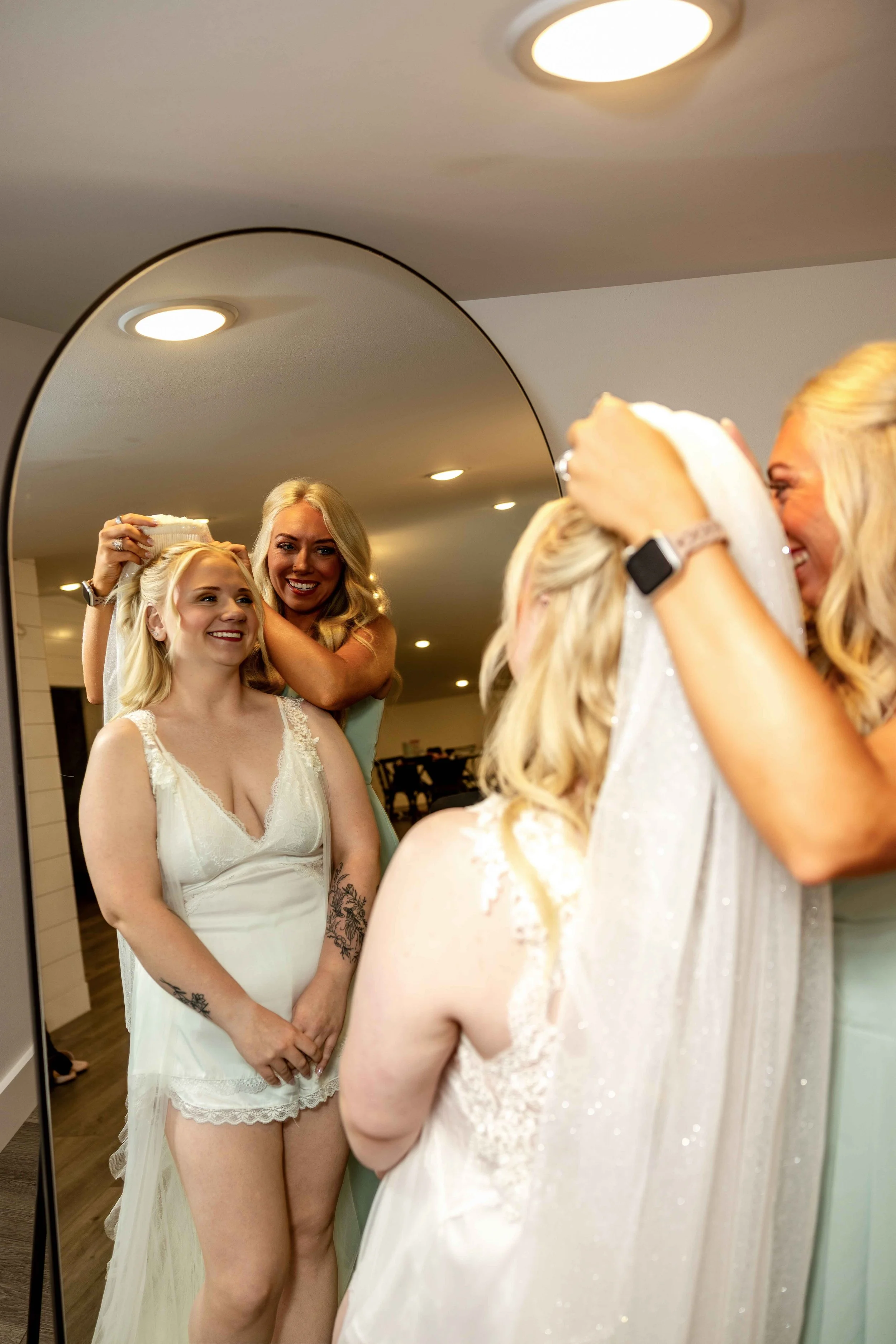 A Romantic Wedding Veil Portrait at Walnut Ridge Venue